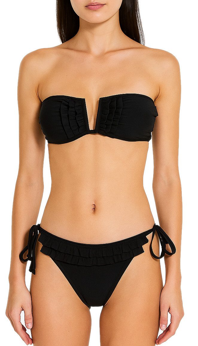 dy_mode Bandeau-Bikini Verspielter Bandeau-Bikini in Unifarbe günstig online kaufen