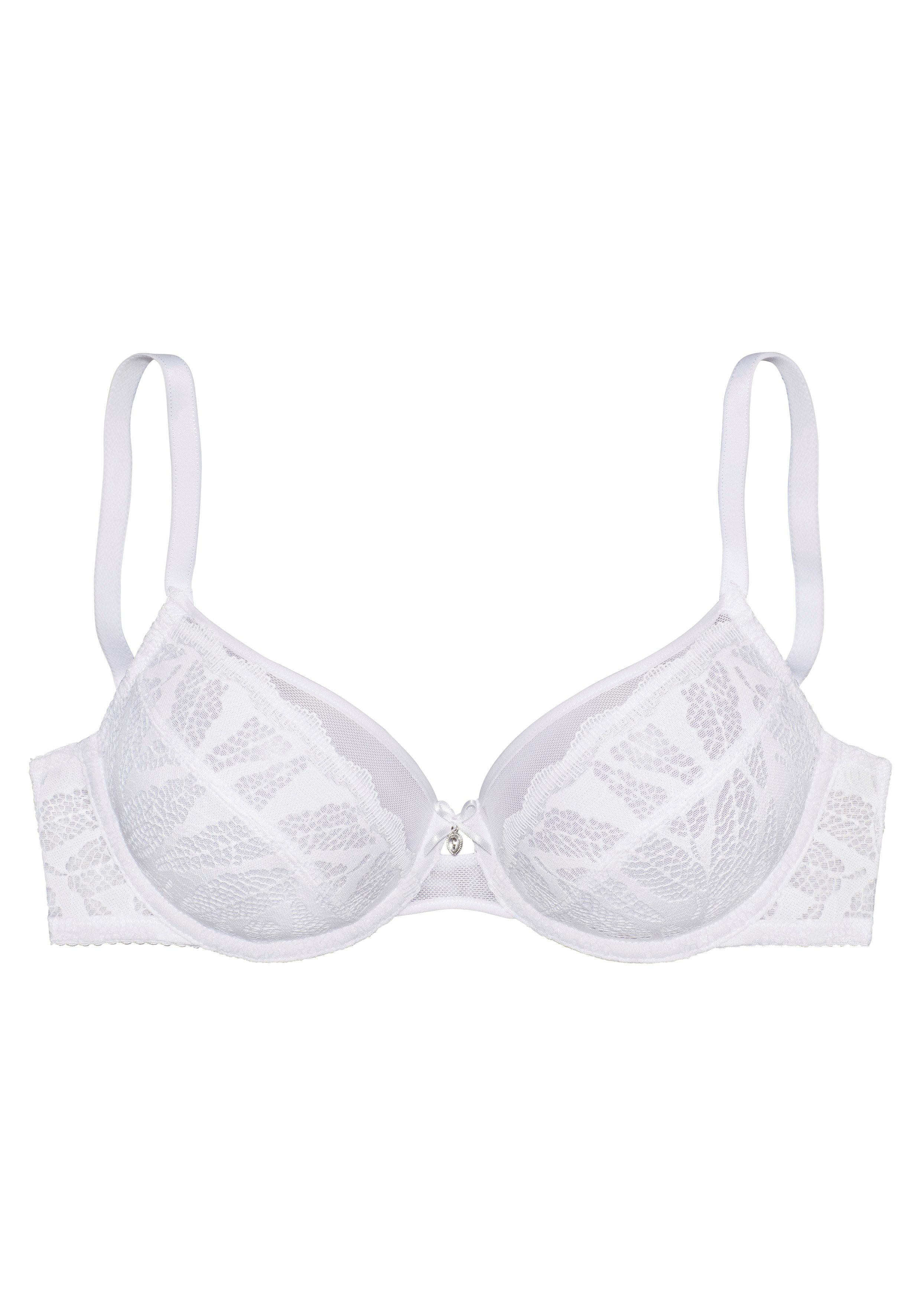 Vivance by Lascana Bügel-BH, BH mit Bügel, Spitzen-BH, als Dessous-Set kombinierbar aus Jacquardspitze, sexy Dessous, große Größen – Bild 2 von 4