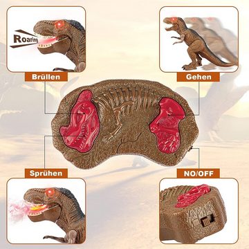 Esun Spielfigur Ferngesteuerter Dinosaurier Spielzeug ab 4 5 6 8 jahre jungen mit LED, (Packung, Komplettset), Dino Roboter Kinder Spielzeug mit Gehen und roar