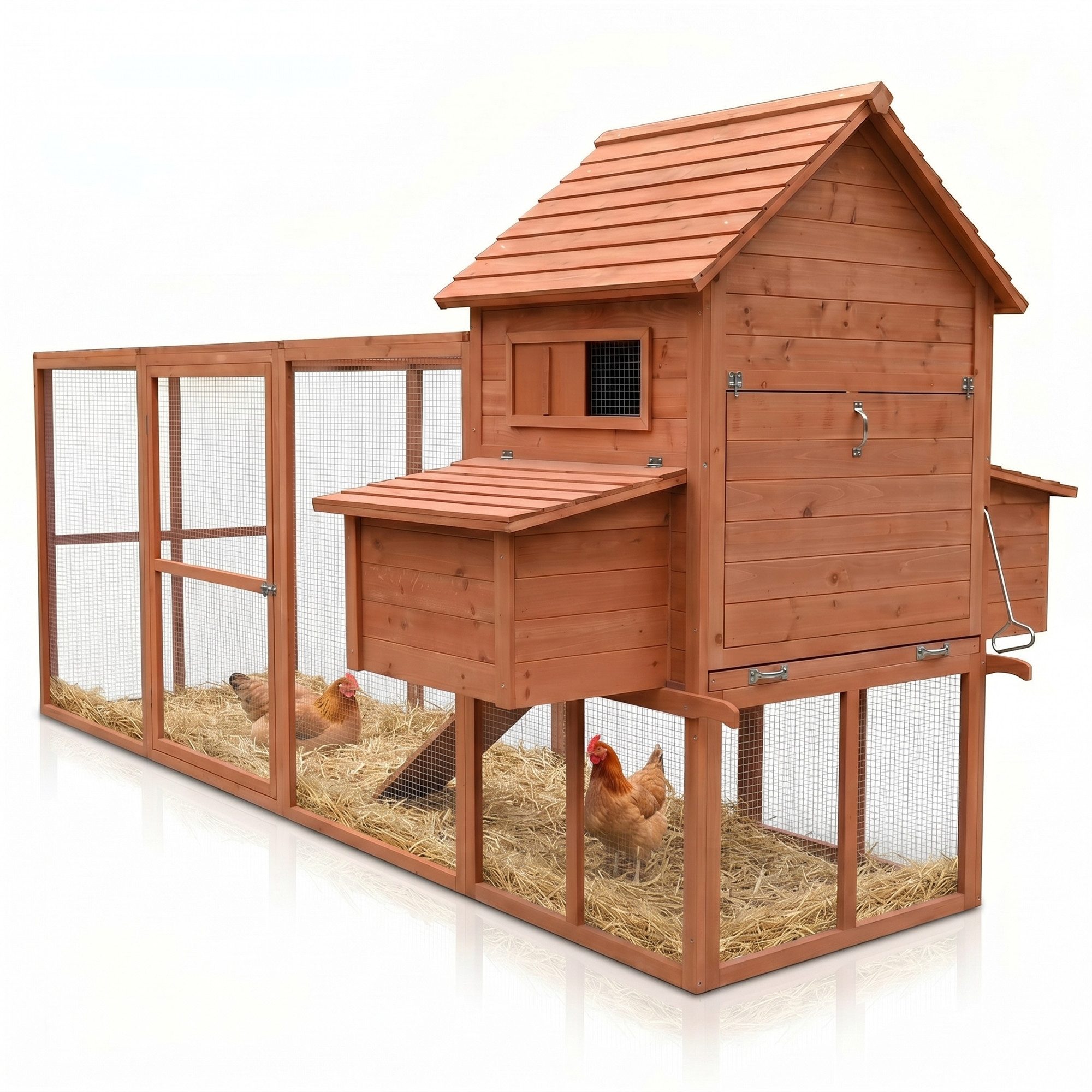 Mucola Hühnerstall Hühnerstall Stall Geflügelstall Hasenstall Kaninchenkäfig Käfig, 2 Nestboxen