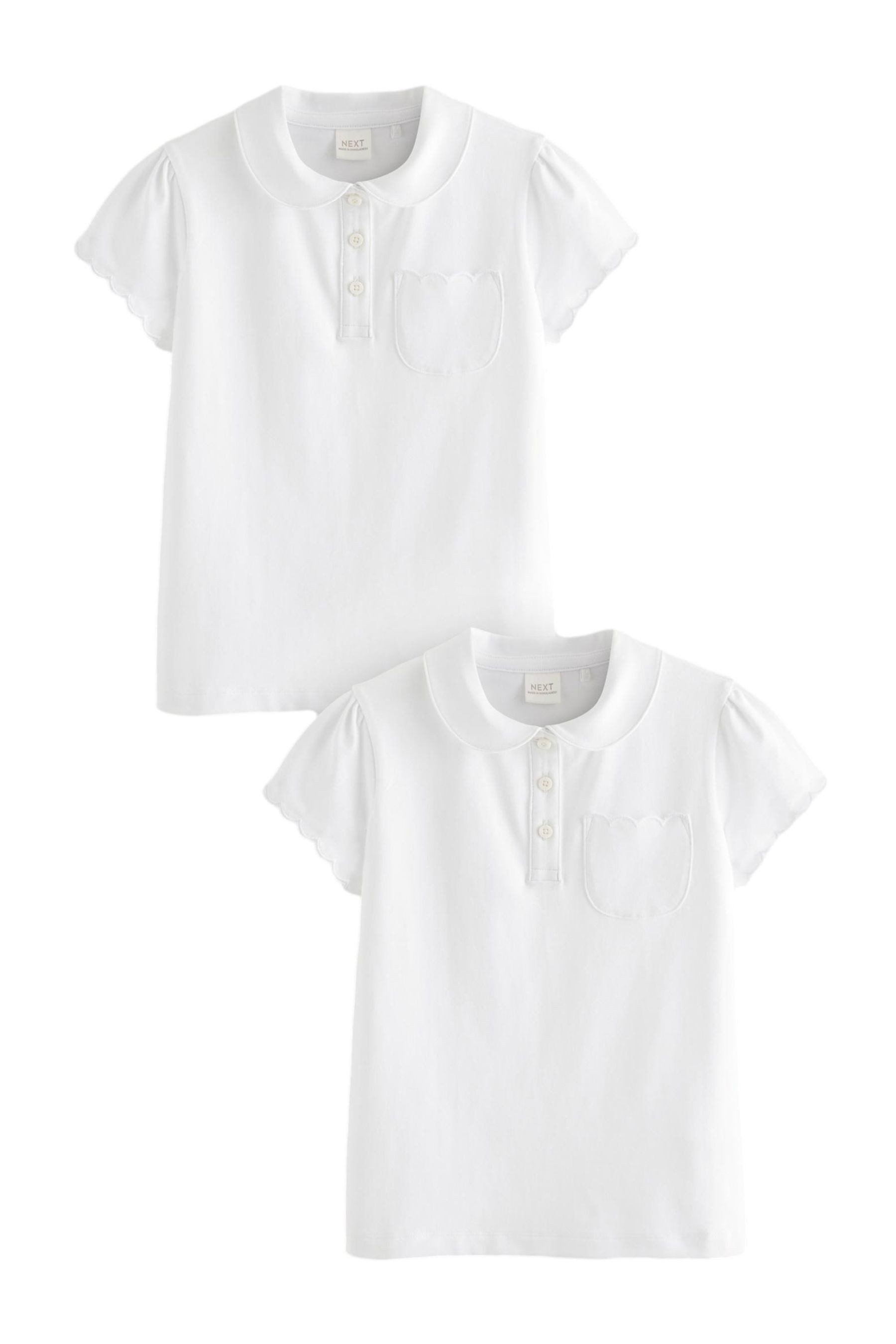 Next Poloshirt Jersey-Poloshirts mit Bogenkantendesign, 2er-Pack (2-tlg)