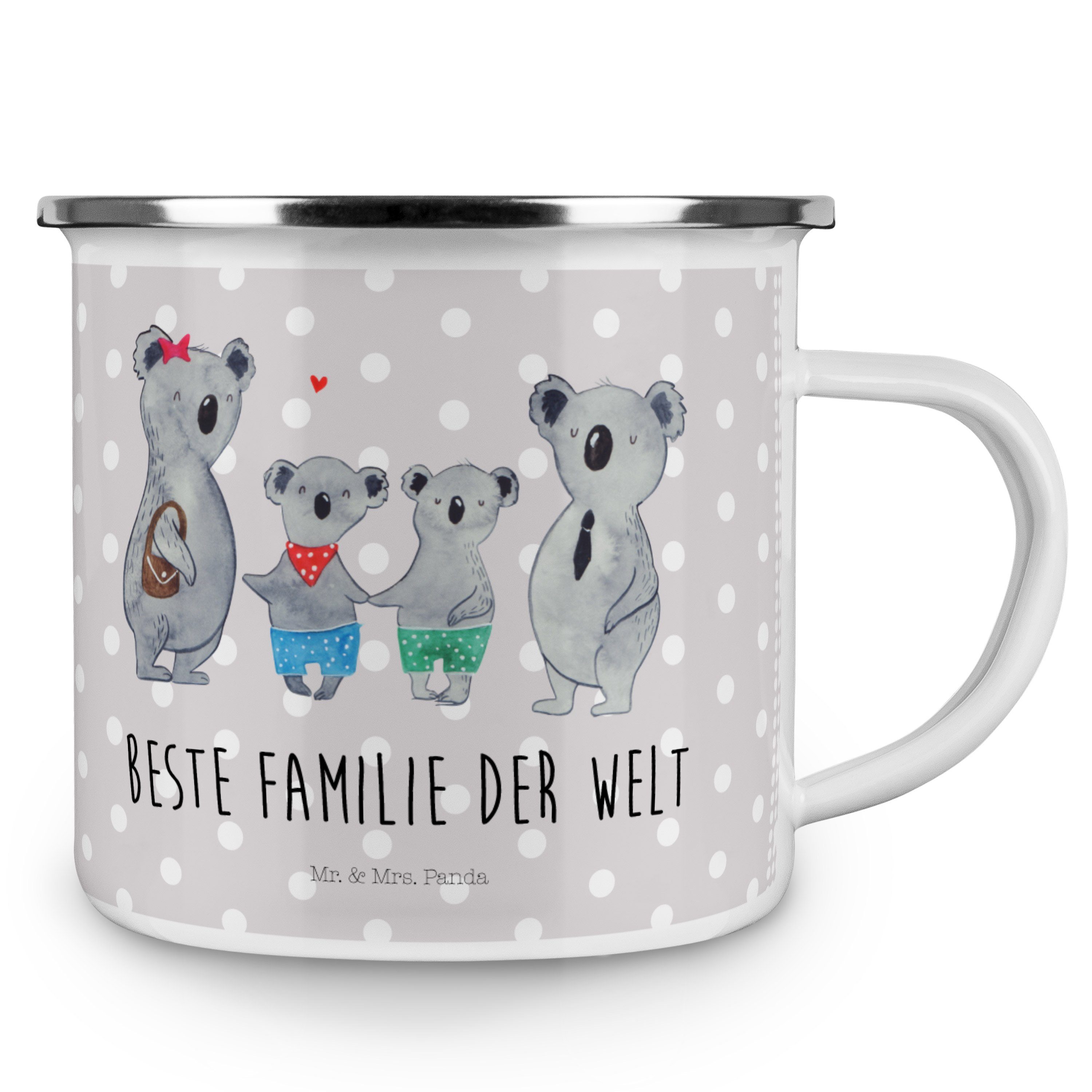Mr. & Mrs. Panda Becher - Geschenk, Pastell Lieblingsfami, Koalabär, Emaille Grau zwei Familie - Koala