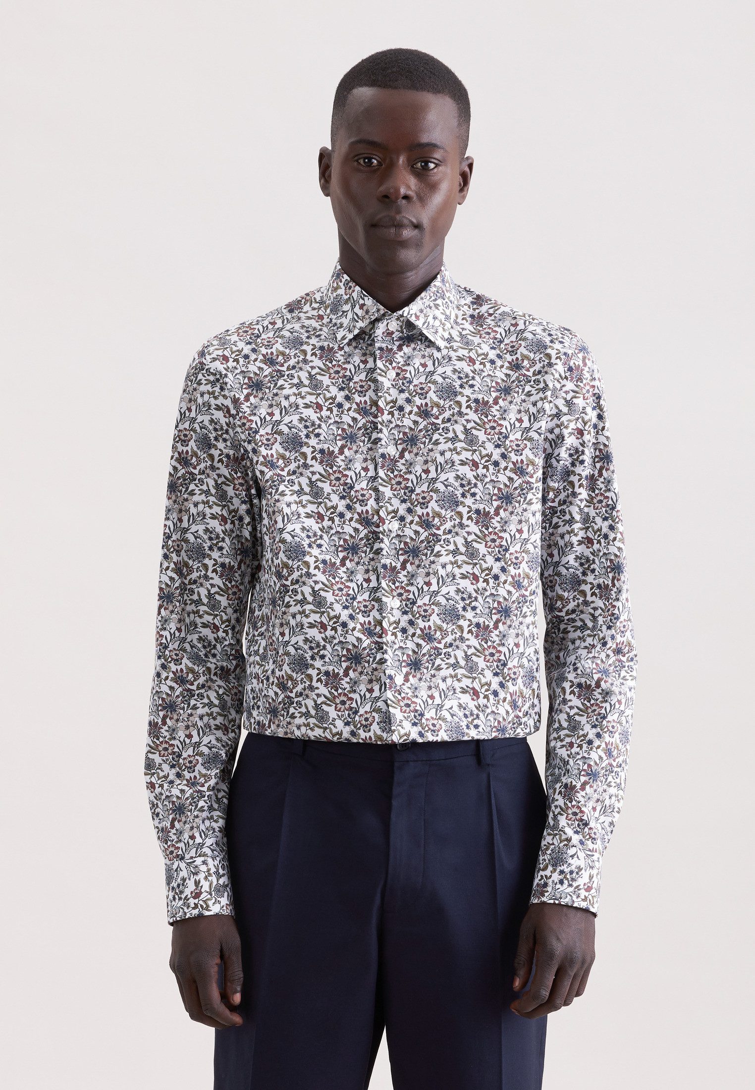 seidensticker Businesshemd Schwarze Rose Slim 1/1 Kentkragen Druck günstig online kaufen