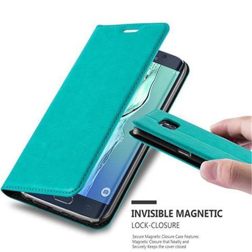 Cadorabo Handyhülle für Samsung Galaxy S6 EDGE Hülle Samsung Galaxy S6 EDGE, Hülle Schutzhülle mit Standfunktion, Magnetverschluss und Kartenfach