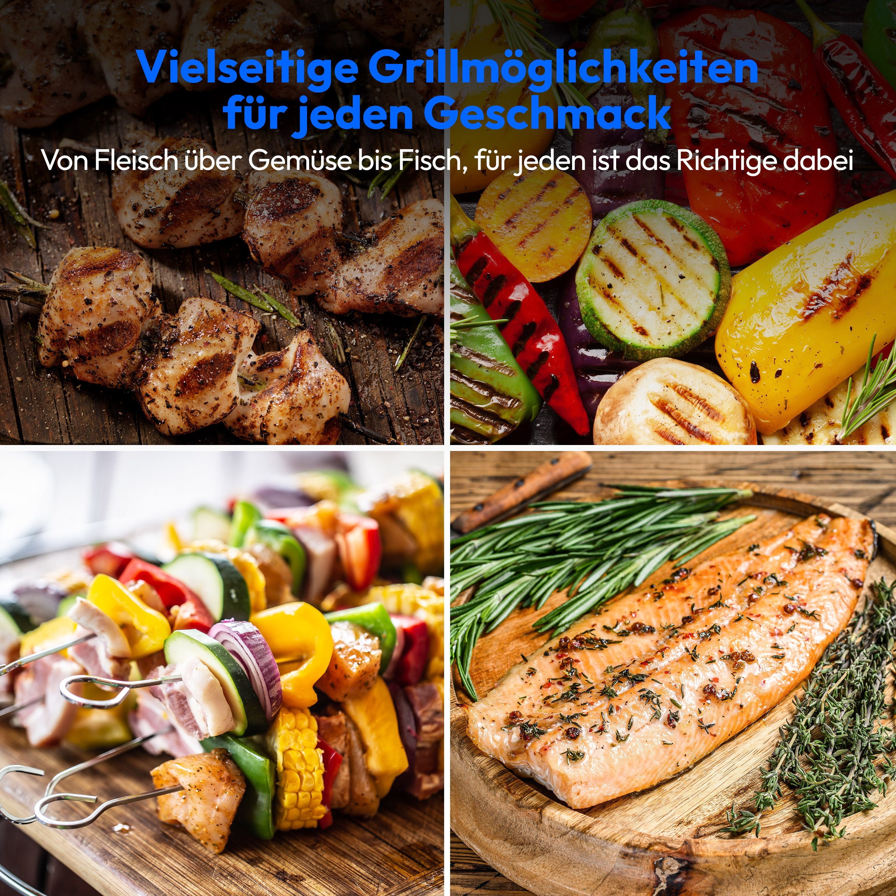 Medion® Tischgrill MEDION LIFE Tischgrill mit Dual-Zonen-System (MD12027), 2400 W, IPX4-Schutz, spülmaschinengeeignet (abnehmbare Teile) – Bild 4 von 5