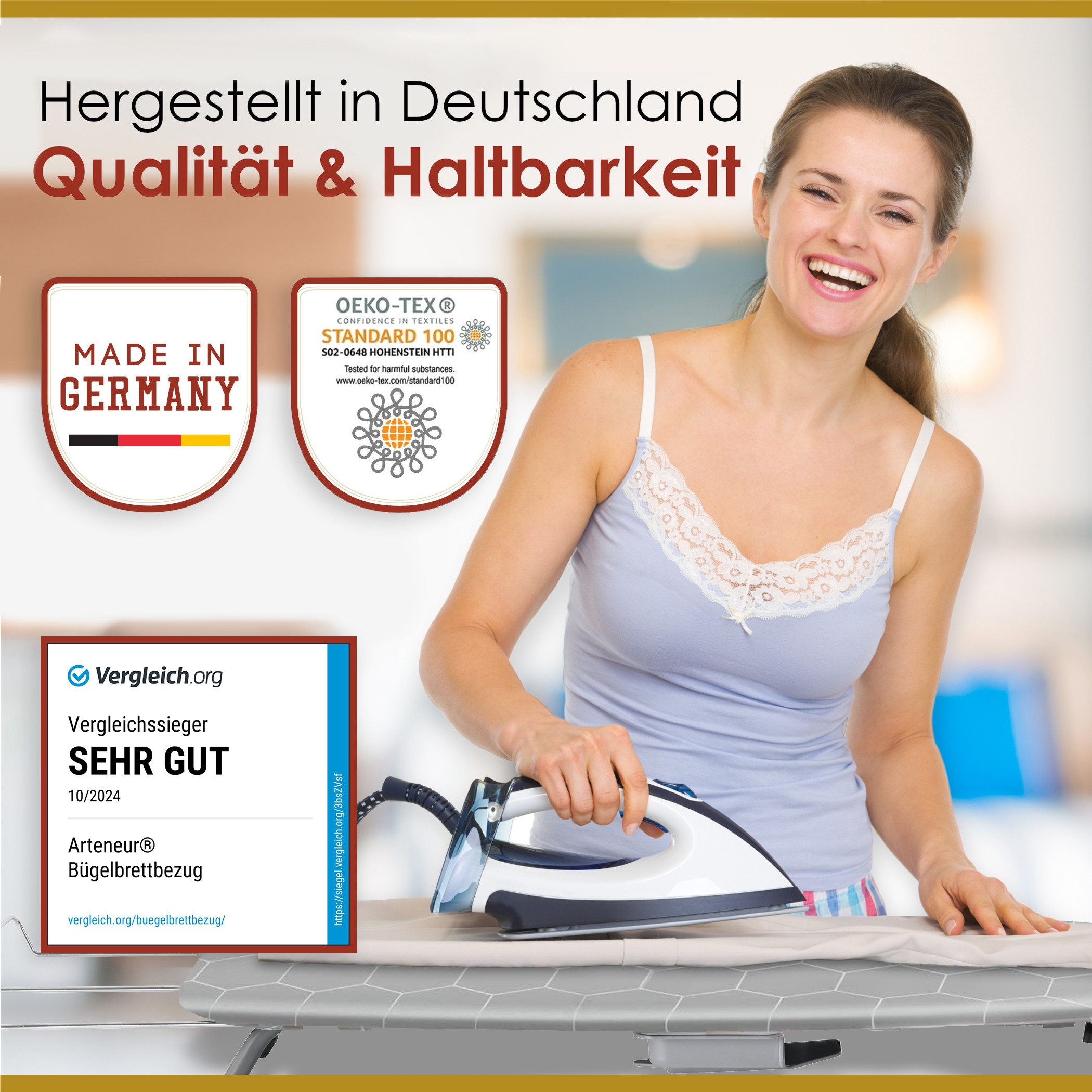 Arteneur Bügelbrettbezug, Made in Germany, OEKOTEX100, günstig online kaufen