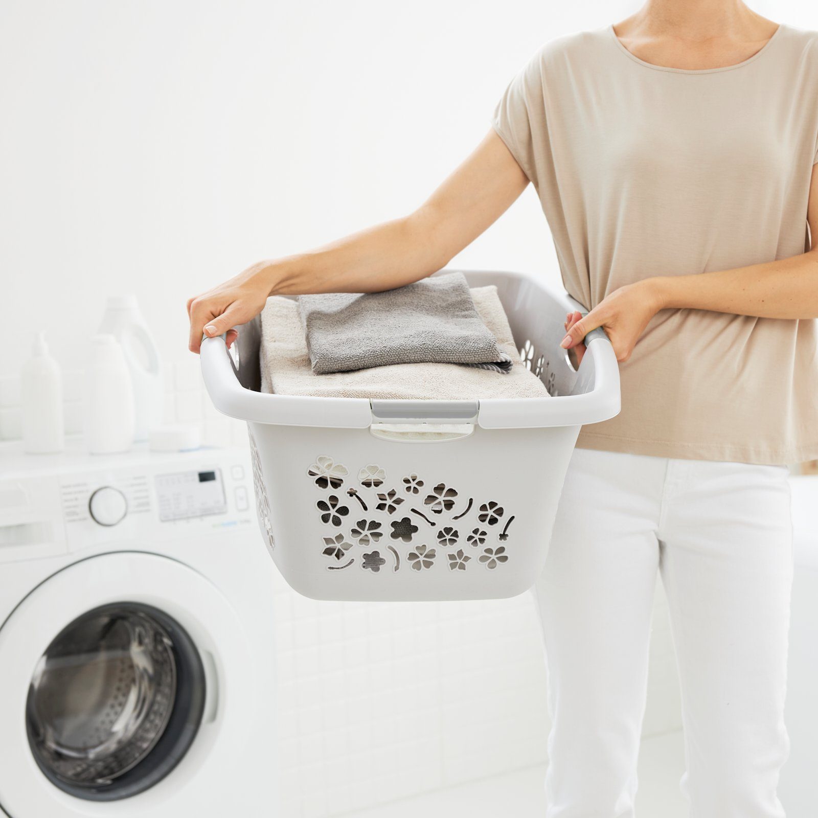 ROTHO Wäschekorb Flowers Wäschekorb 50l mit günstig online kaufen