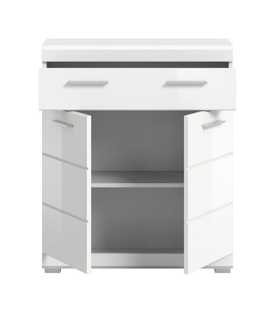 xonox.home Hochschrank Standschrank breit Scout, weiß Hochglanz / weiß (1-St) Badmöbel, Badkombination