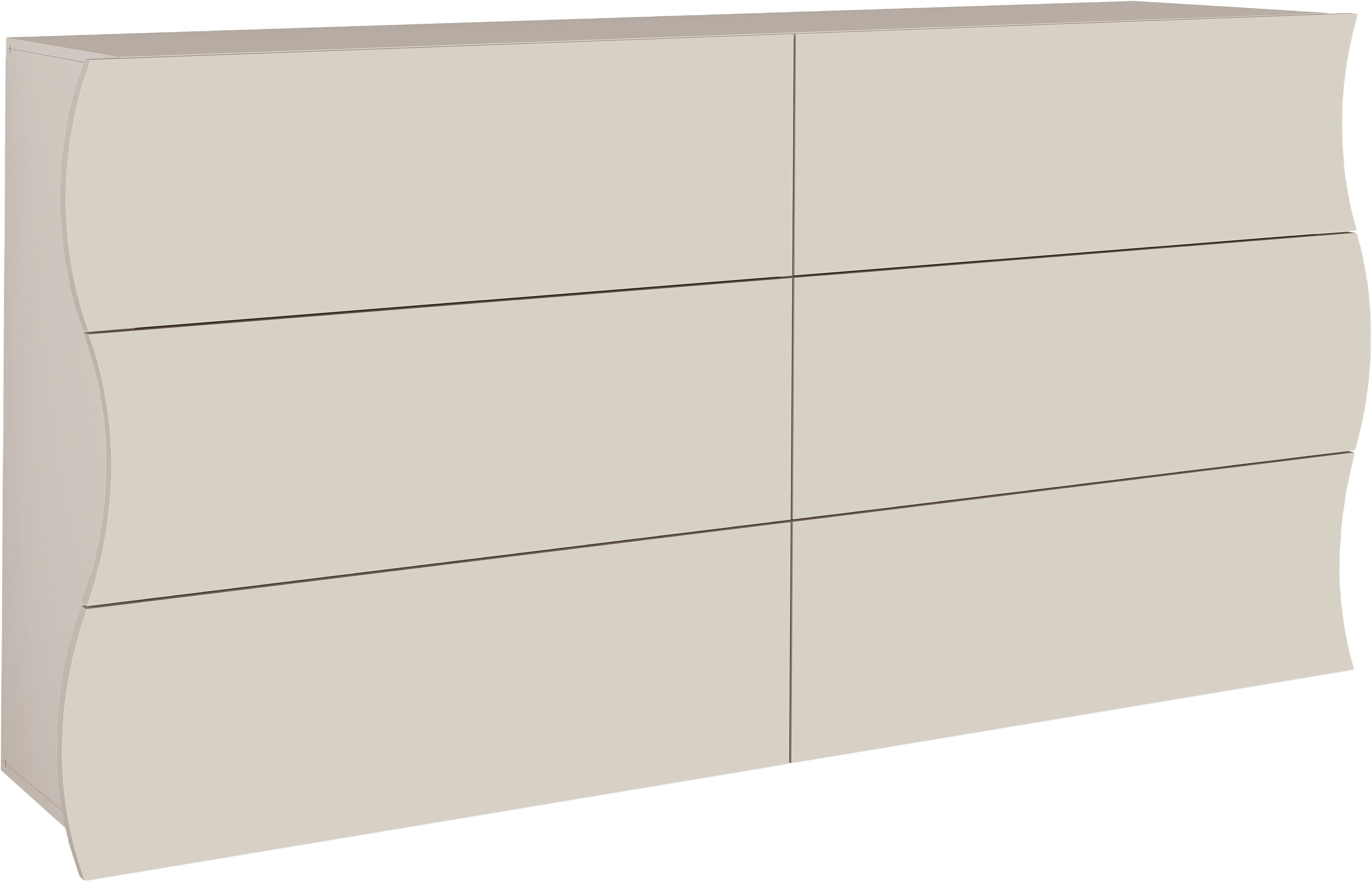 Home affaire Kommode, Onda, 154 cm breit, Kaschmir, mit 6 Schubladen, Made in Italy