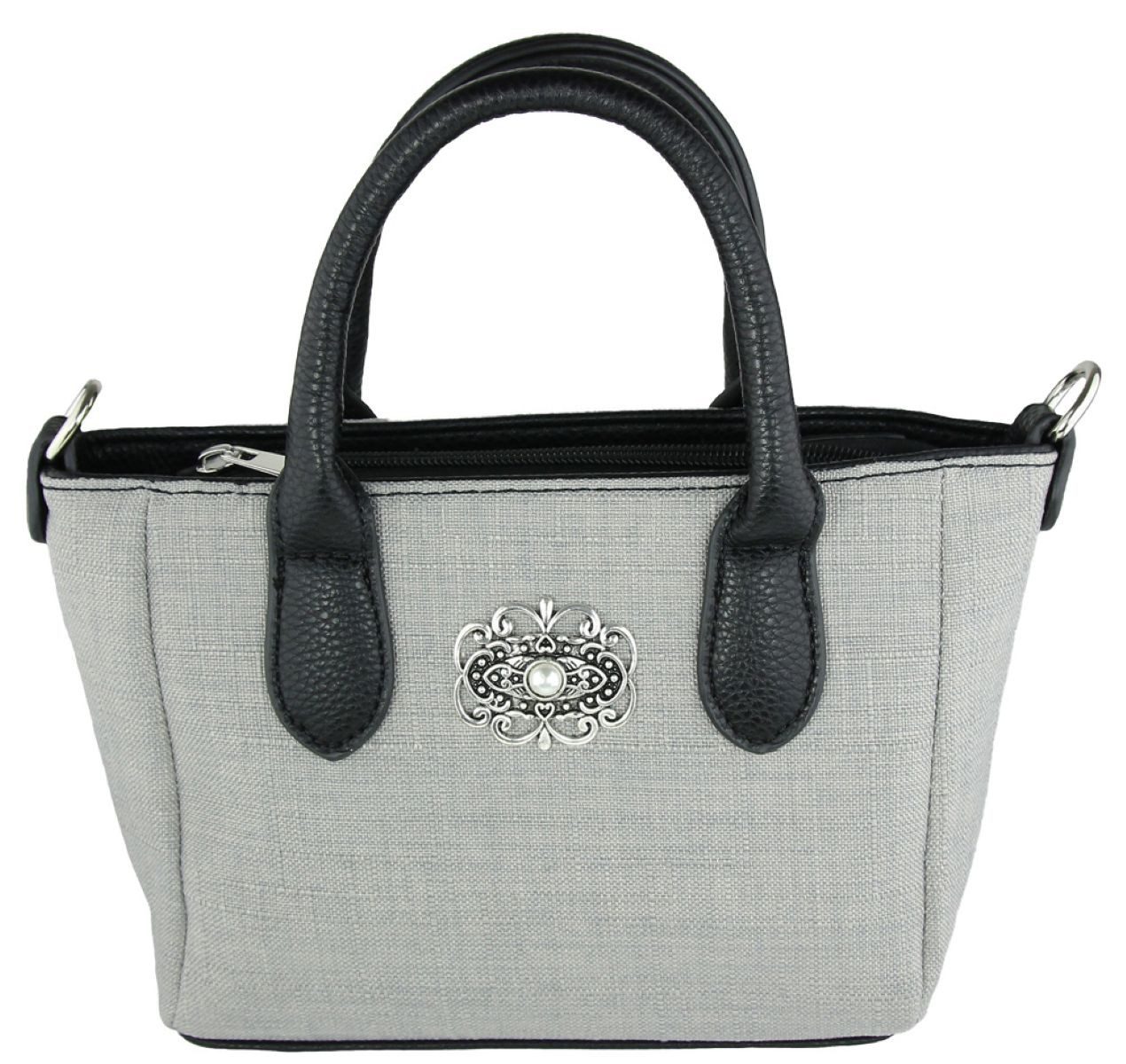 Trachtenland Trachtentasche Handtasche 'Katrina' mit Metallapplikation, Hel günstig online kaufen