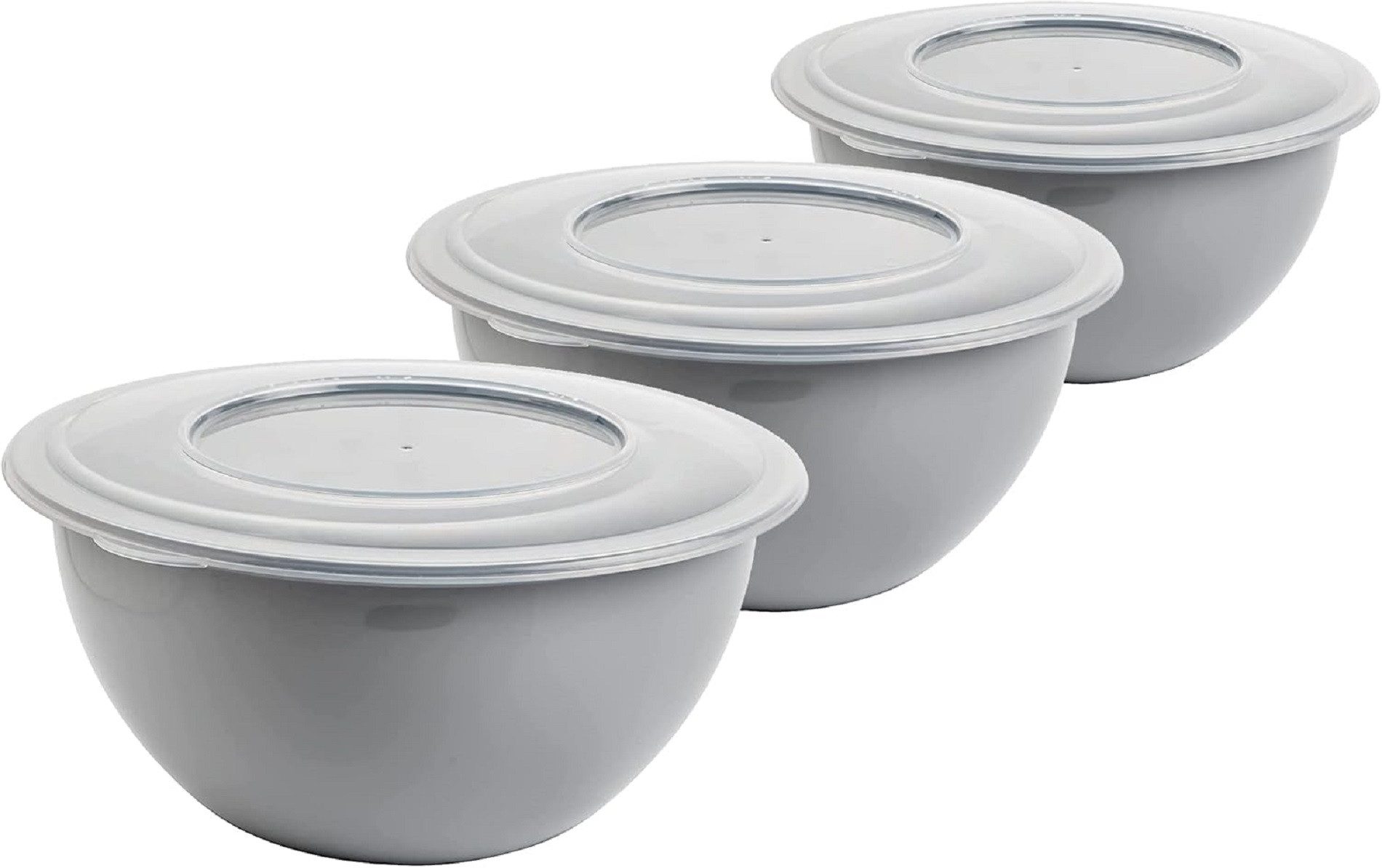 Centi Salatschüssel Schüssel mit Deckel 5l, Kunststoff, (Set, 3-tlg), Rührschüssel mit Deckel, Ø 28 cm