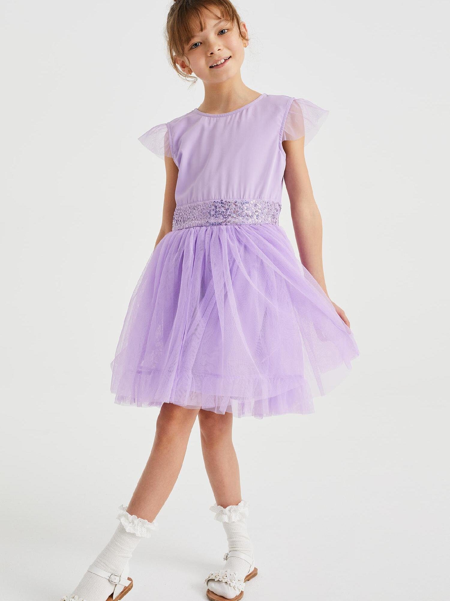 Lila WE Fashion (1-tlg) Maxikleid