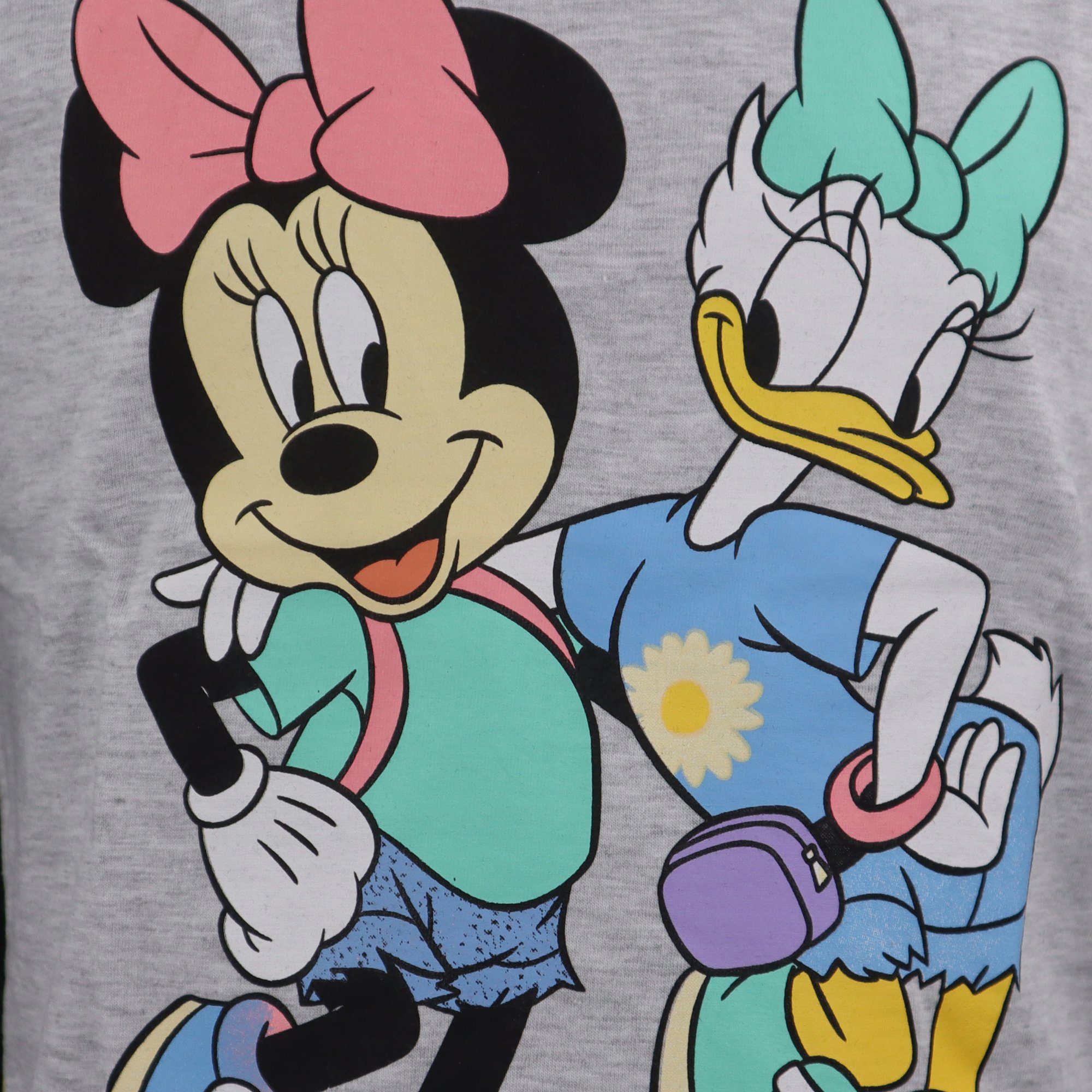 104 Duck Minnie Daisy Maus Disney T-Shirt bis Kinder Gr. Mouse Mädchen 134 Print-Shirt und Minnie Grau