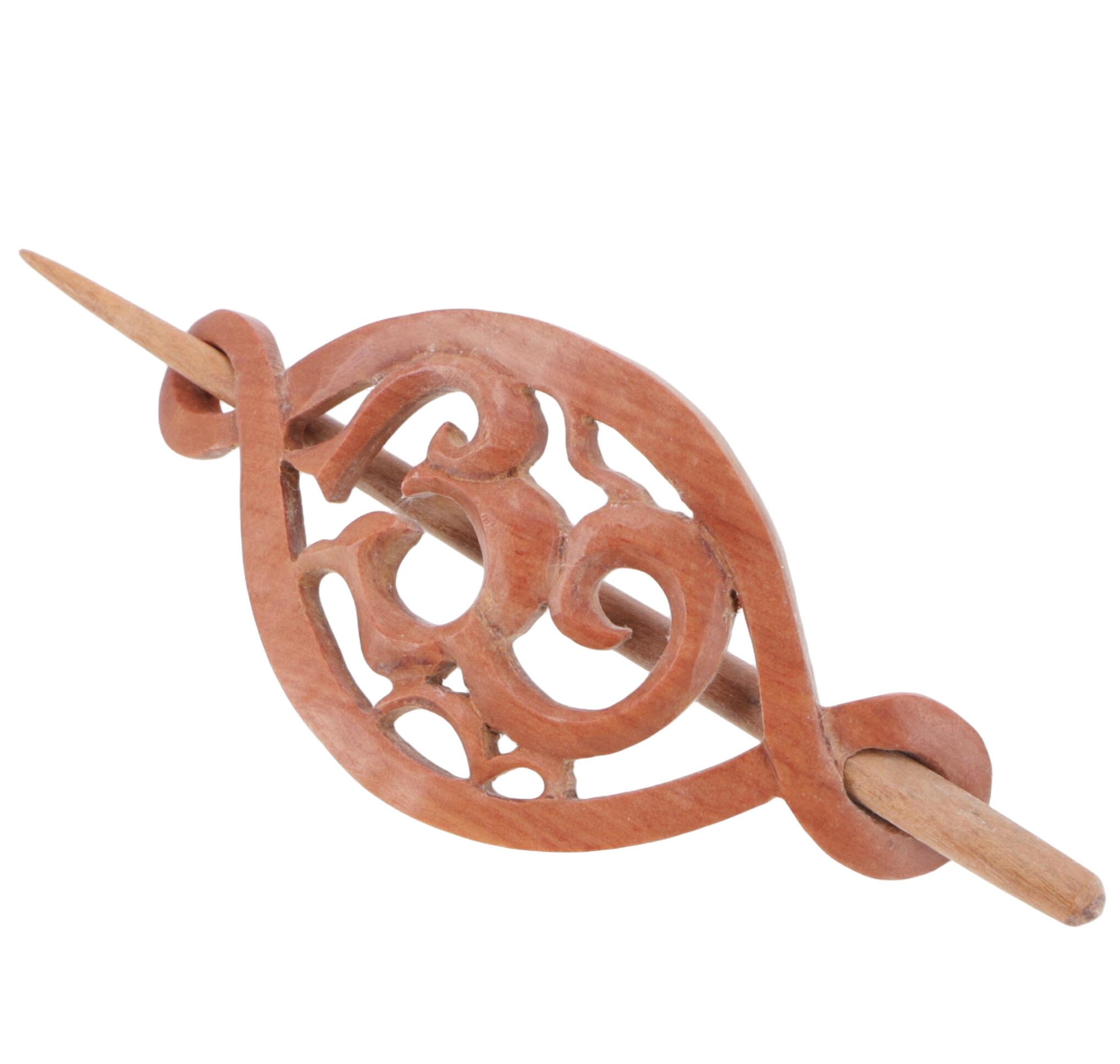 Guru-Shop Haarspange Ethno Holz Haarspange mit Stab, Boho..