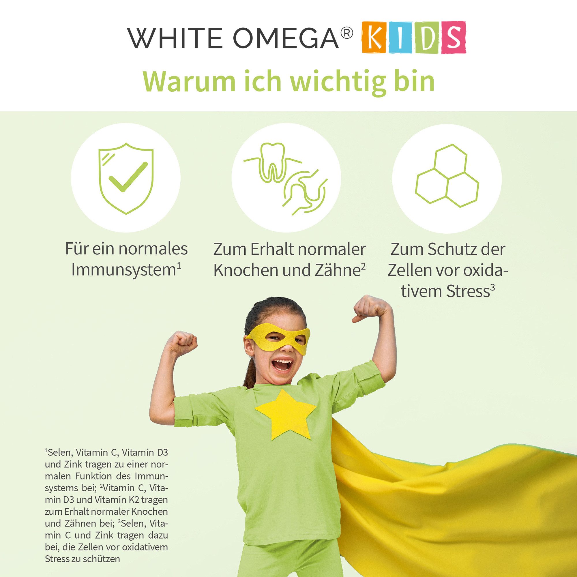 kindgesund Vitamine für Kinder Immunsystem - WHITE OMEGA® Kids Immun Kapseln