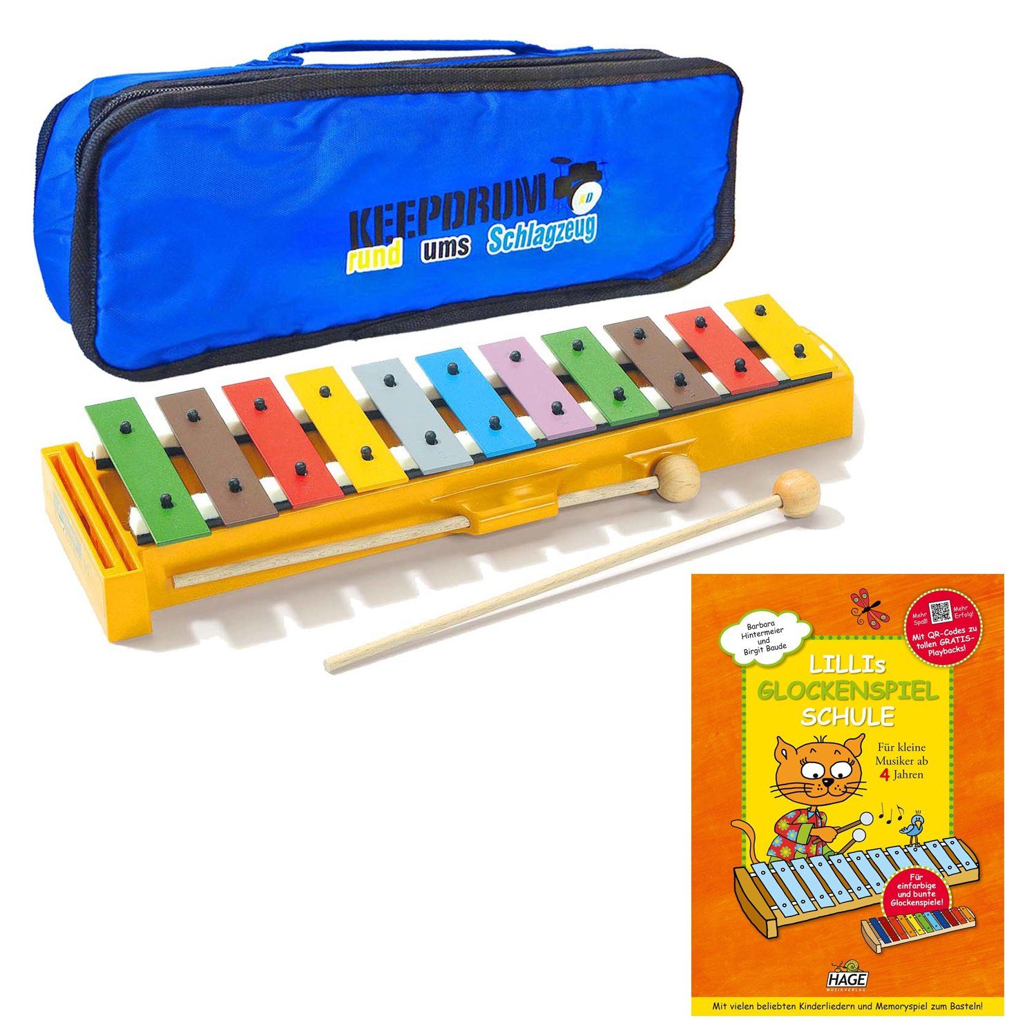 Glockenspiel GS mit Lehrbuch und Tasche