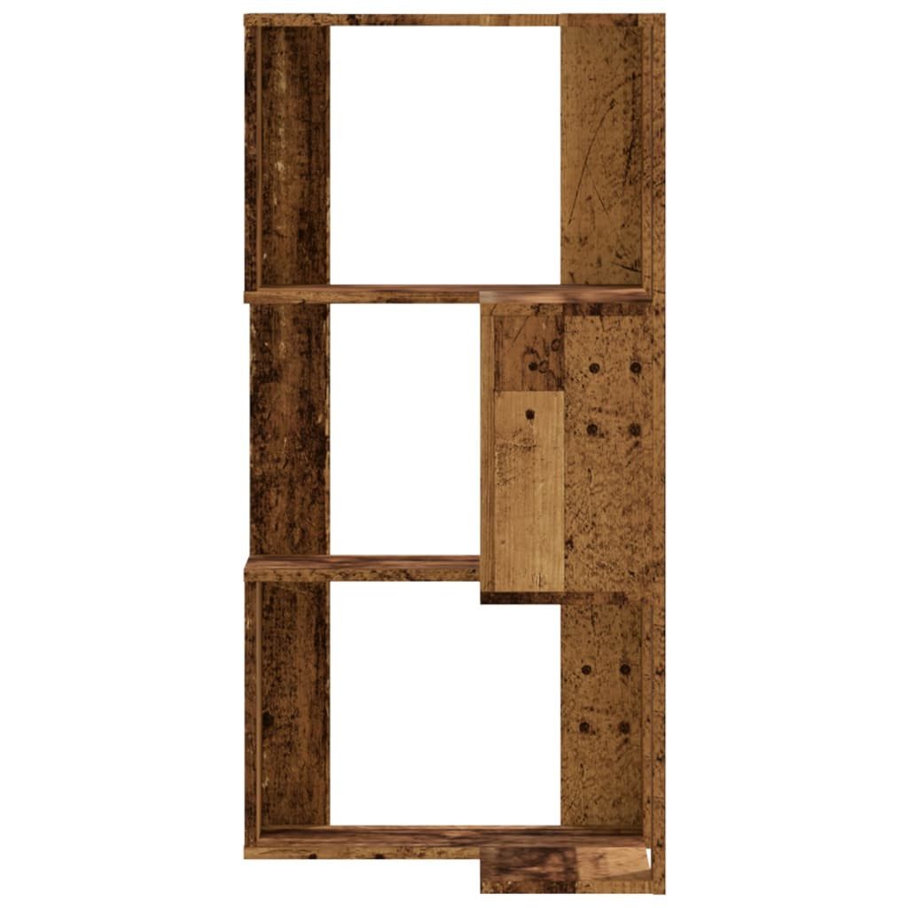 vidaXL Bücherregal Eck-Bücherregal 3 Böden Altholz-Optik 50x50x102cm Holzwerkstoff, 1-tlg. – Bild 4 von 5