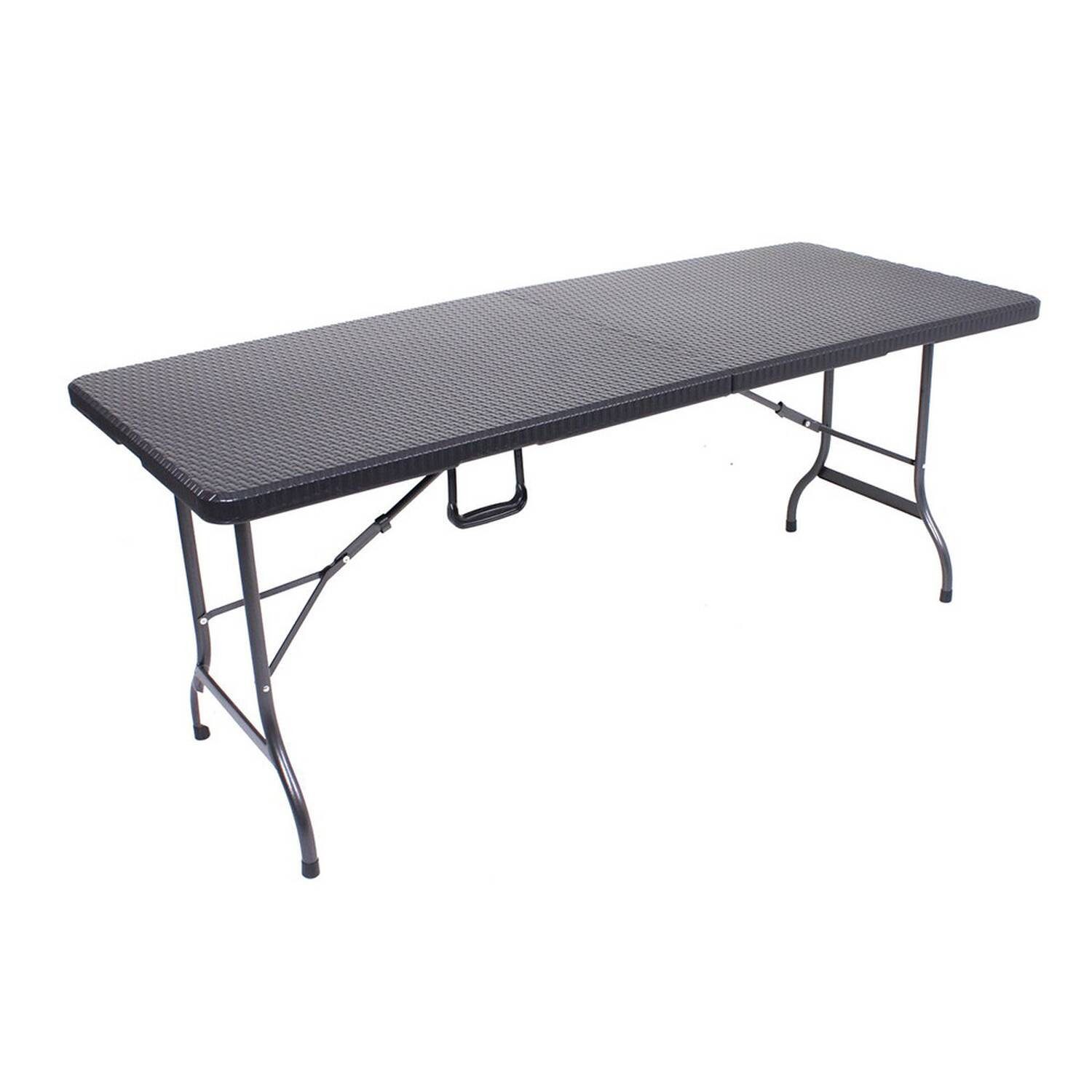 Lomadox Gartentisch »GARDA120«, klappbar Rattan Optik schwarz, B/H/T