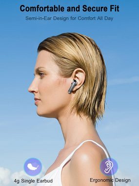 GCBIG Bluetooth 5.3 Kabellos mit ENC 4 Mics für Arbeit und Reisen In-Ear-Kopfhörer (Ergonomisches Design für maximalen Tragekomfort und sicheren Halt beim Sport., mit LED Digitalanzeige HiFiStereoklang IP7 Wasserdicht 25 stdSpielzeit)