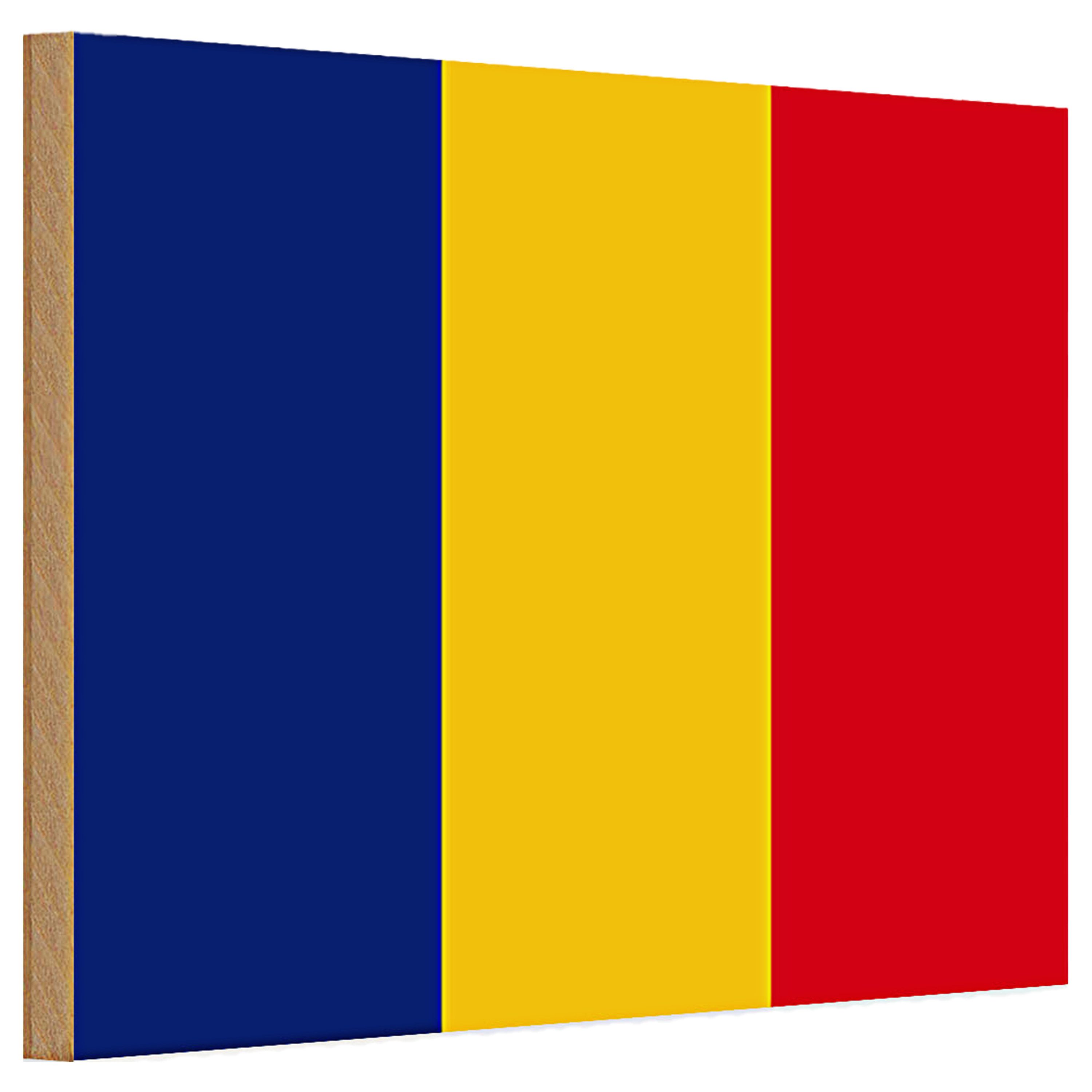 Roomando Holzbild Holzschild Flagge Rumänien 30x20cm Flag of Romania