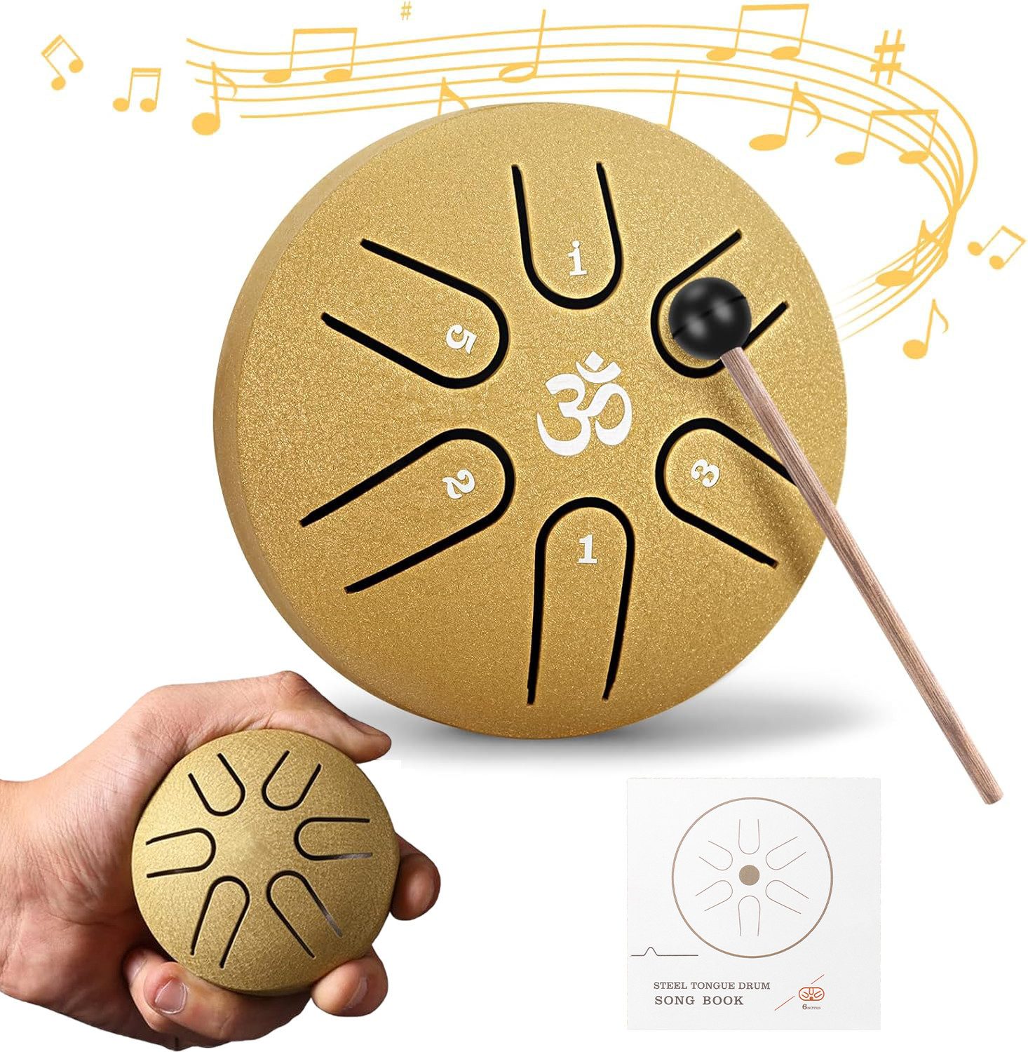 Steel Tongue Drum Steel Tongue Drum, Mini 3 Zoll 6 Tone Zungentrommel