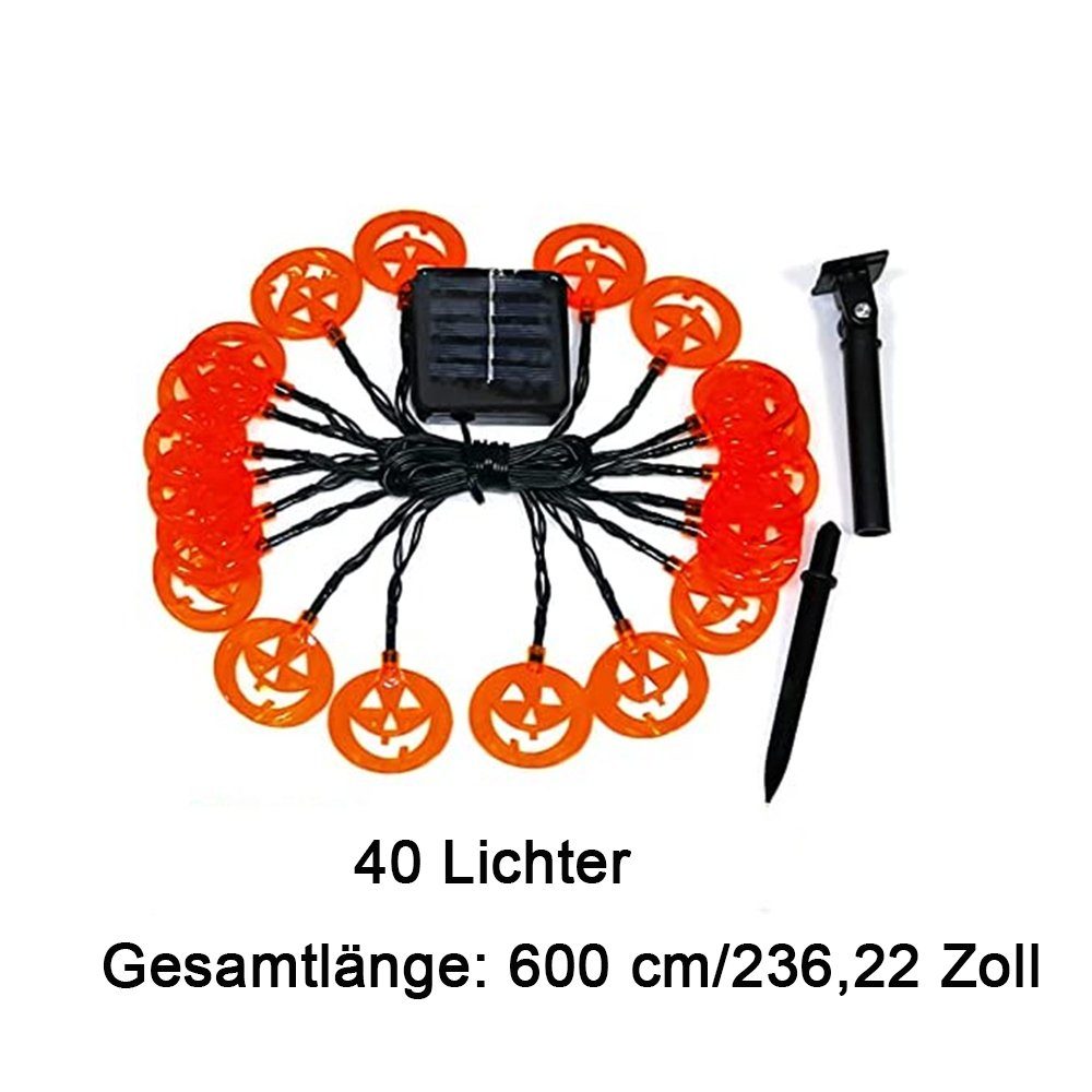 Dekoobjekt 40LED GelldG Lichter Horror Lichterkette, Halloween Kürbis Kürbis Deko