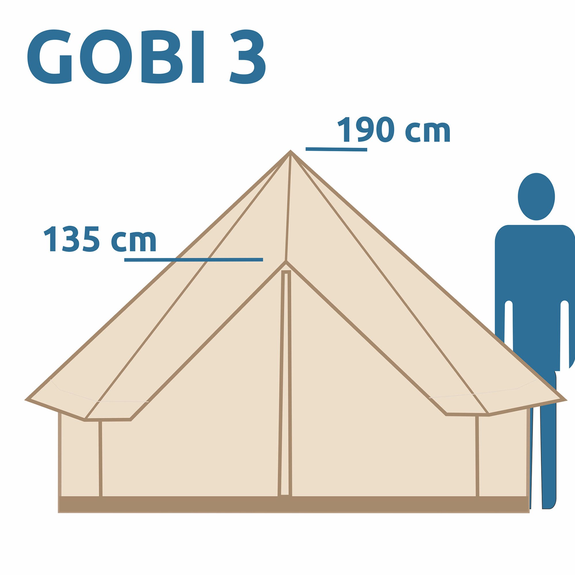yourGEAR Tipi-Zelt your GEAR Zelt Gobi 3-UV50+ Baumwolle - Campingzelt Tipi Familienzelt
