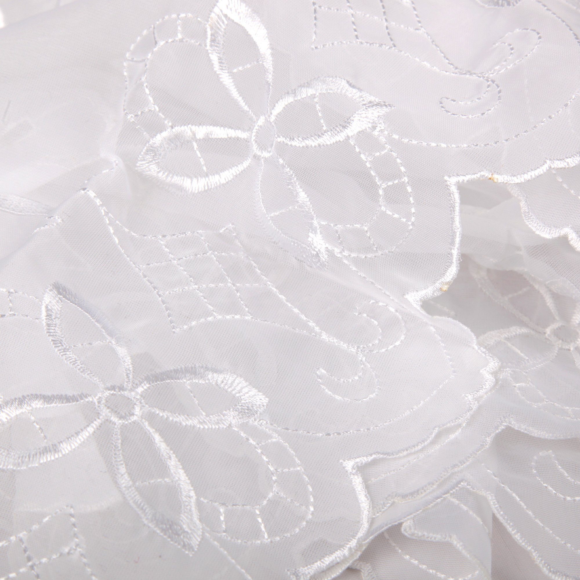Bistrogardine Schlaufen mit Ornament Transparente Küchengardine transparent, Arsvita, Angie, Blumen - Scheibengardine Stangendurchzug, Voile,