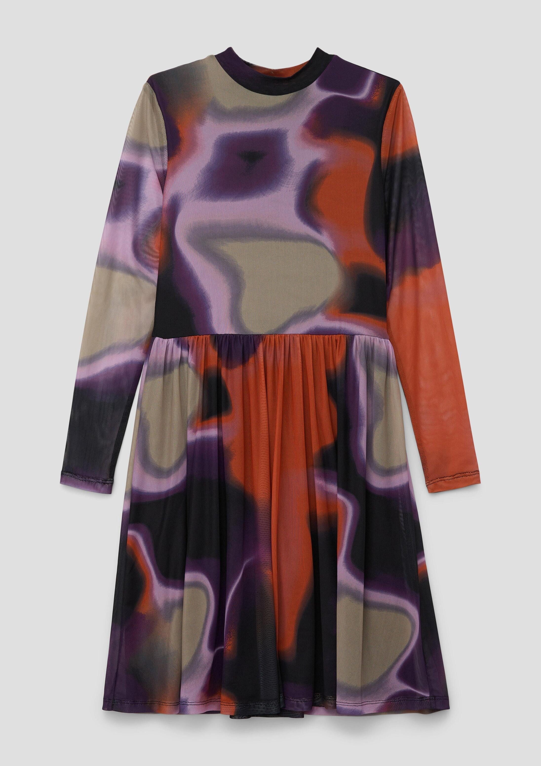 s.Oliver Minikleid Kleid Hochgeschlossenes Meshkleid