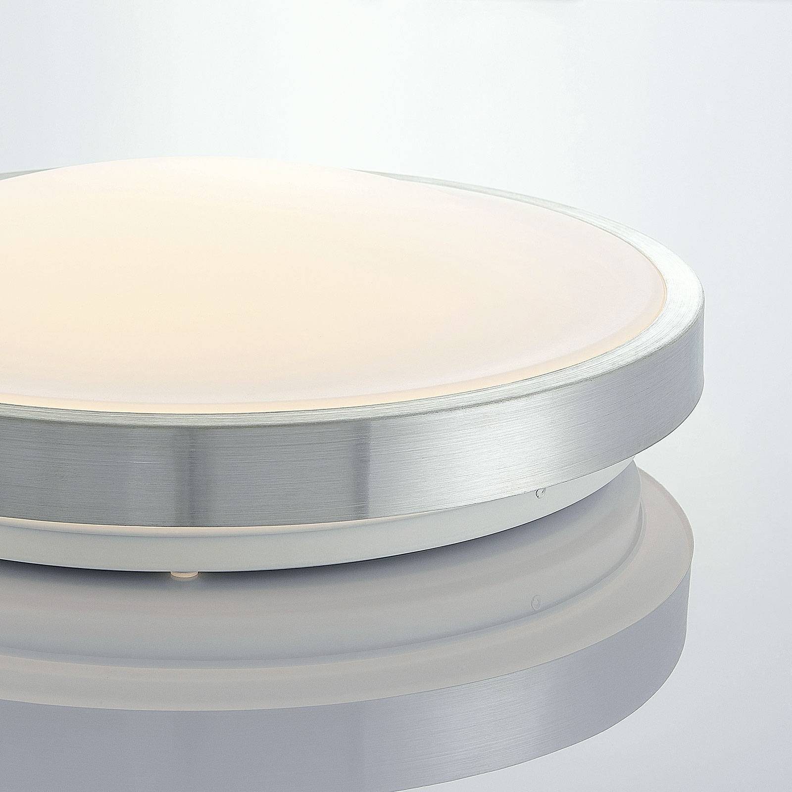 Lindby LED Deckenleuchte Emelie, LED-Leuchtmittel inkl. Leuchtmittel weiß, Acryl, Modern, 1 alu, flammig, warmweiß, fest Aluminium, verbaut