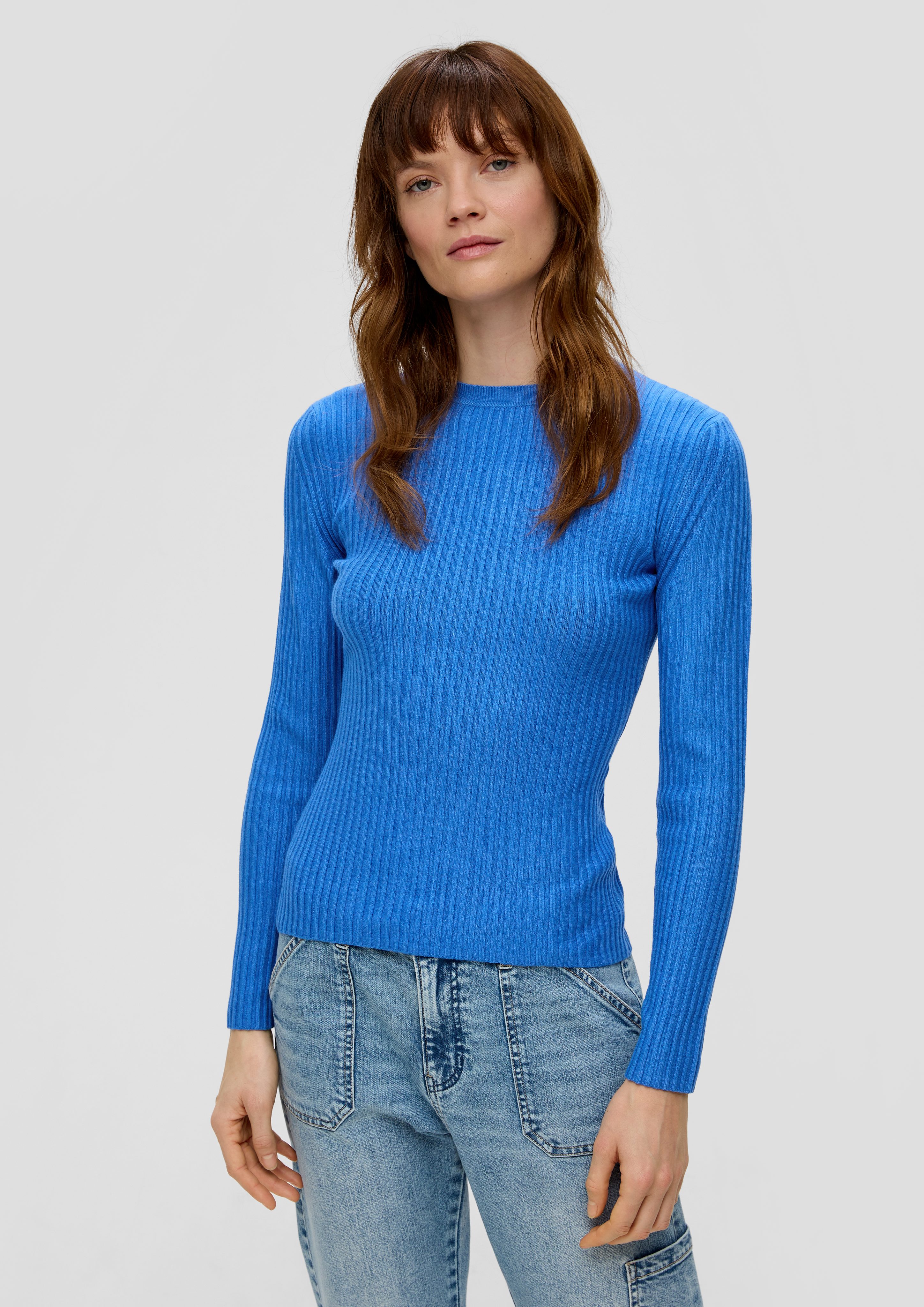 s.Oliver Strickpullover Rippstrickpullover aus Viskosemix günstig online kaufen