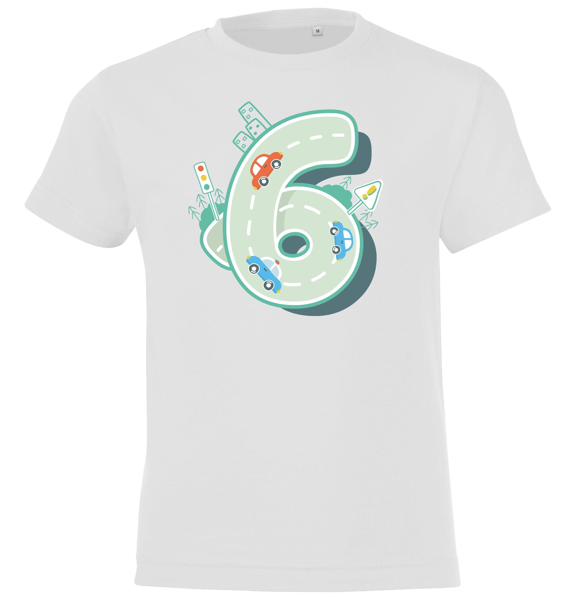 Youth Designz T-Shirt 6 Jahre Alt Geburtstag T-Shirt für Jungen mit trendigem Frontprint Weiß