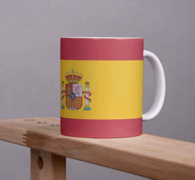 Tinisu Tasse Kaffeetasse Spanien Pot Flagge Kaffee Tasse Becher ESP Coffeecup