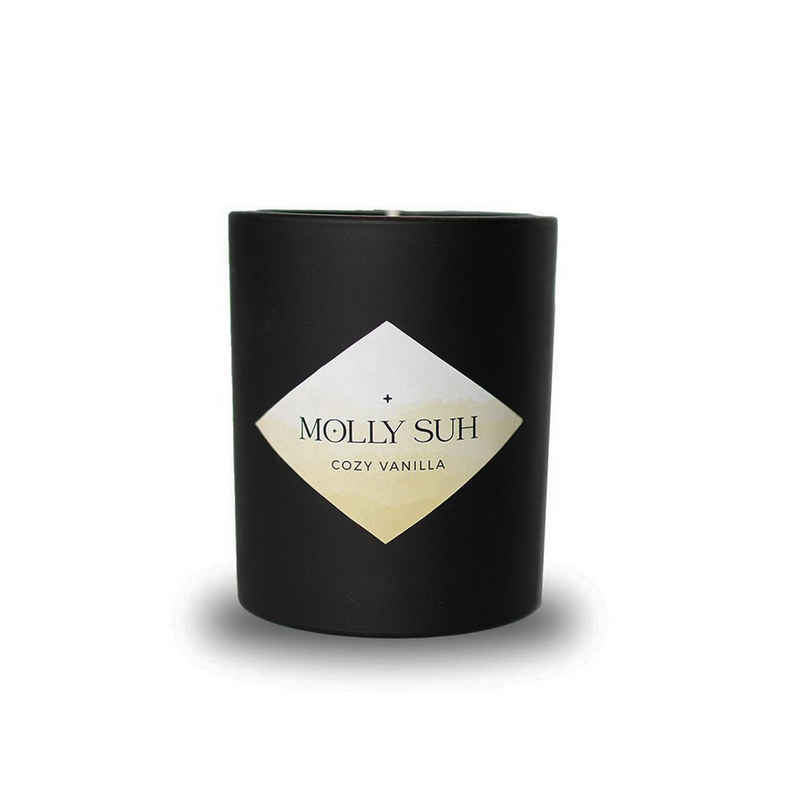 Duftkerze Cozy Vanilla 180g schwarz (1-tlg., 1 x Molly Suh Duftkerze), traumhafter Duft für warme Wohlfühlmomente