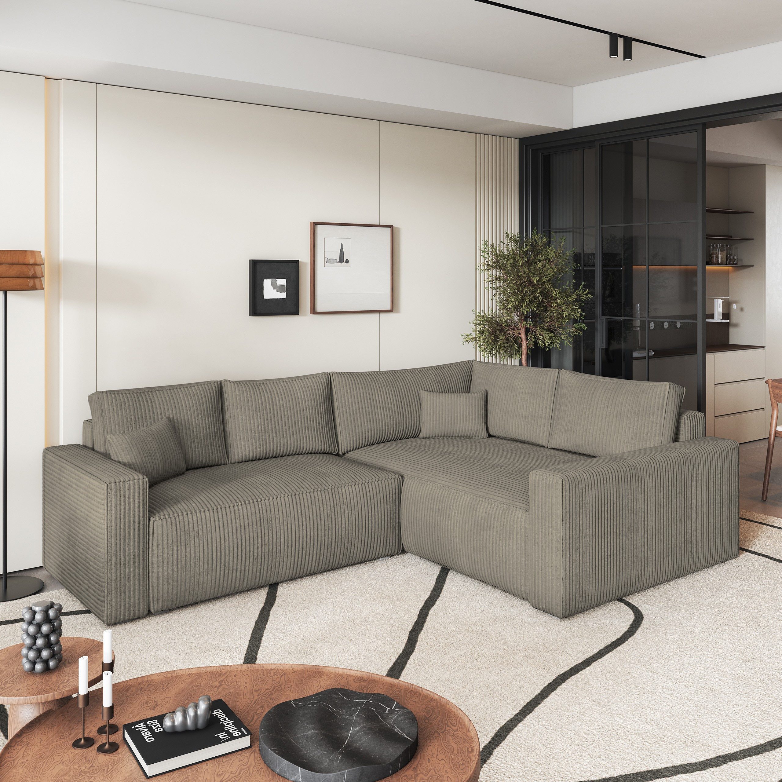 Masseno Ecksofa ERONIS mit Schlaffunktion L-Form, Sofa mit Bettkasten