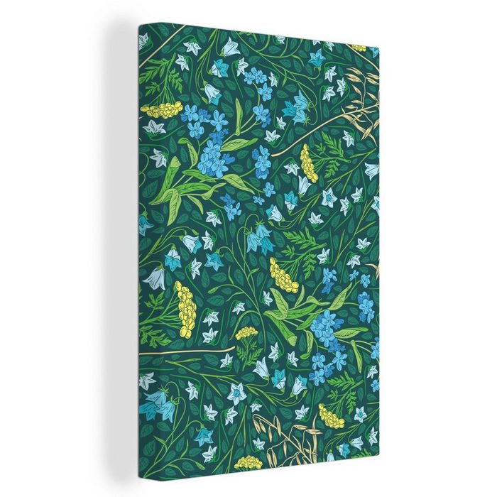 OneMillionCanvasses® Leinwandbild Muster - Grün - Blau (1 St) Leinwand Bilder für Wohnzimmer Schlafzimmer
