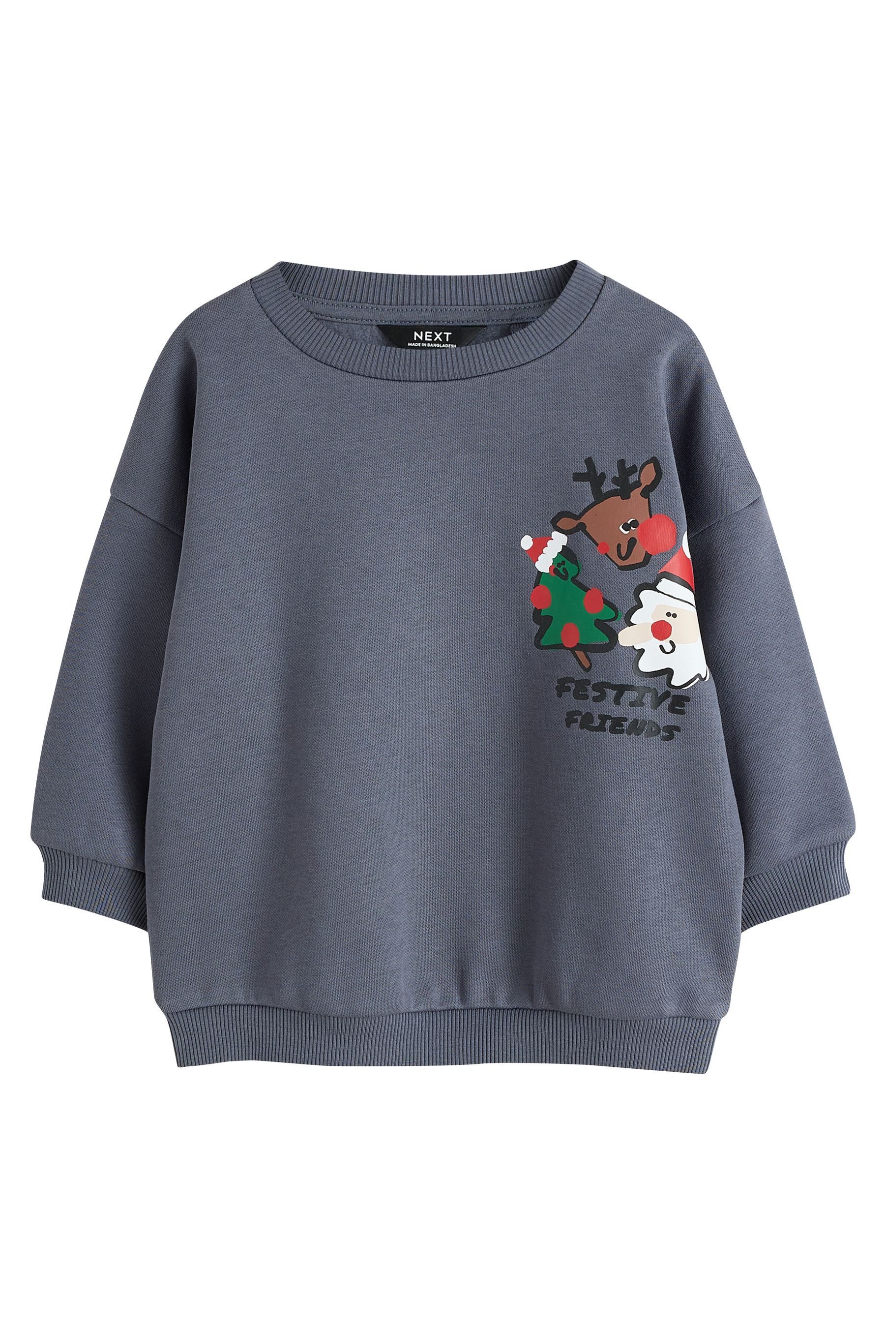 Next Sweater Rundhals-Sweatshirt mit Rücken-Print (1-tlg)