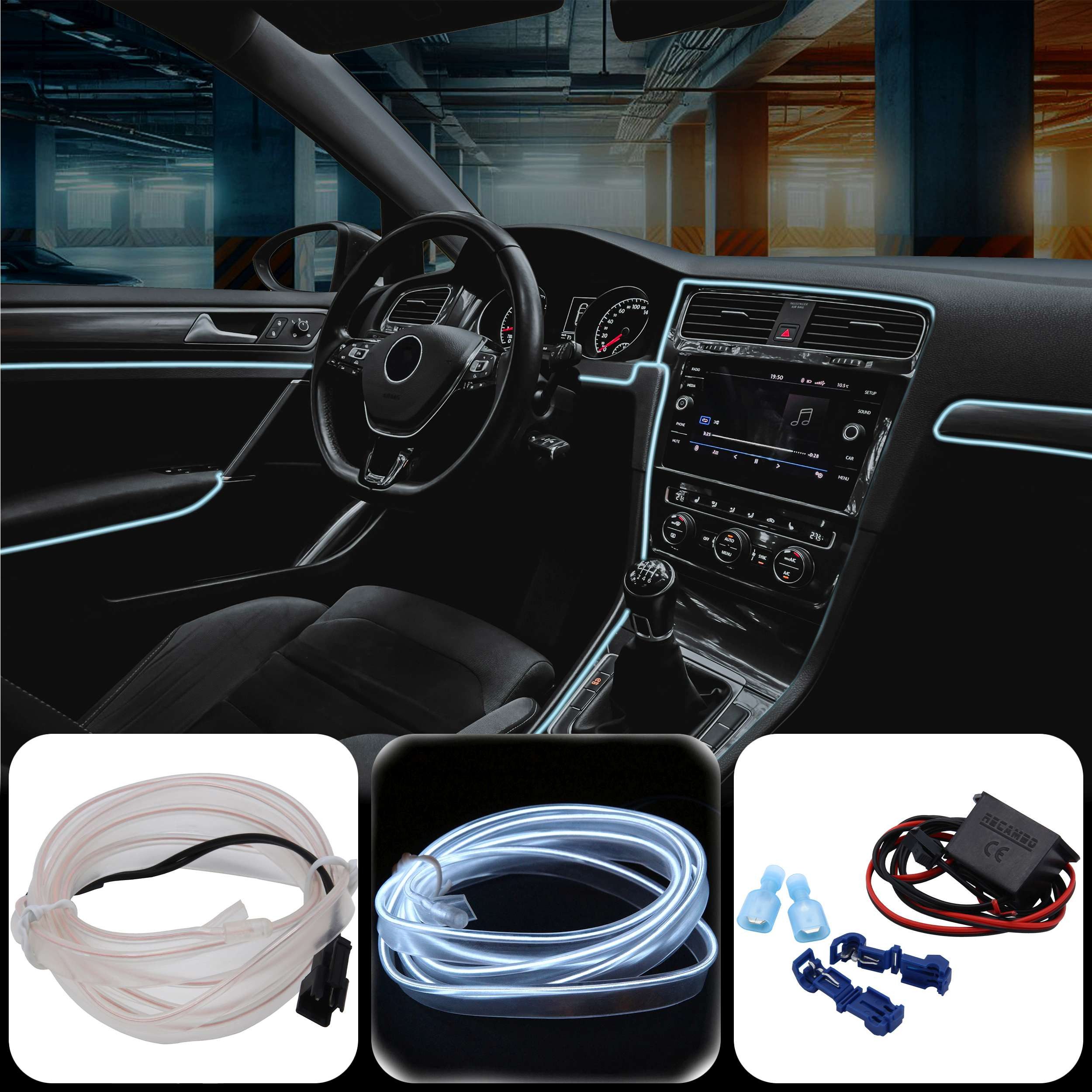RECAMBO LED-Stripe-Profil Innenraumbeleuchtung Auto, Ambiente Beleuchtung, günstig online kaufen