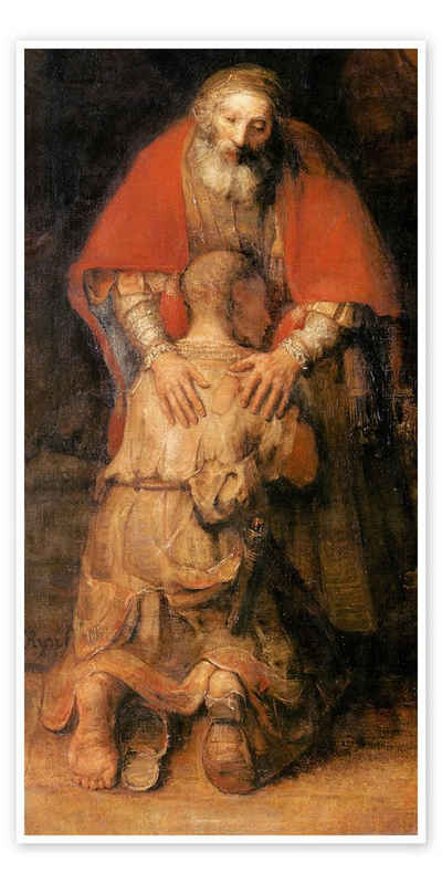 Posterlounge Poster Rembrandt van Rijn, Rückkehr des verlorenen Sohnes (Detail), Malerei