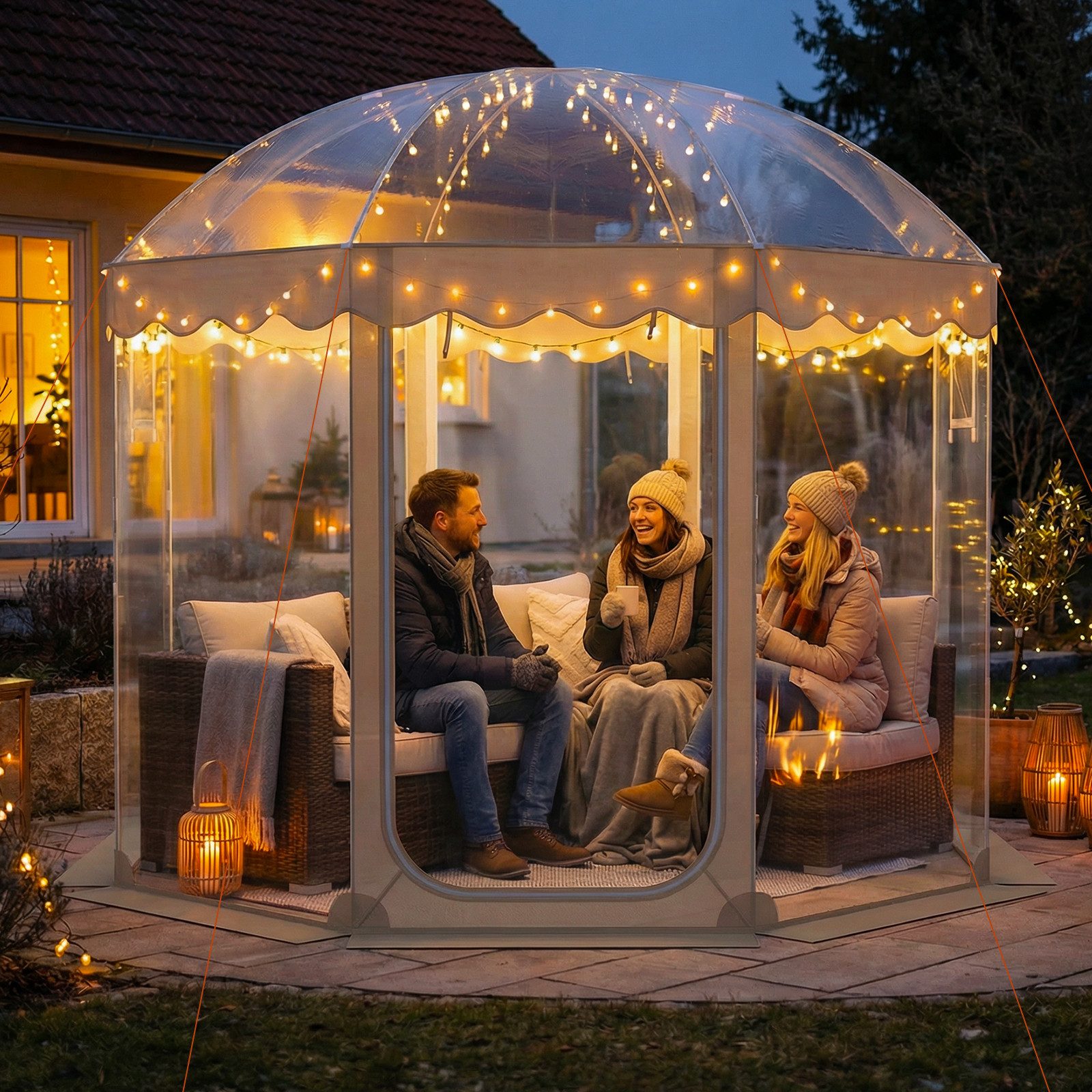 COSTWAY Wurfzelt, Personen: 10, Blasenzelt für Garten, Camping Pop up Zelt