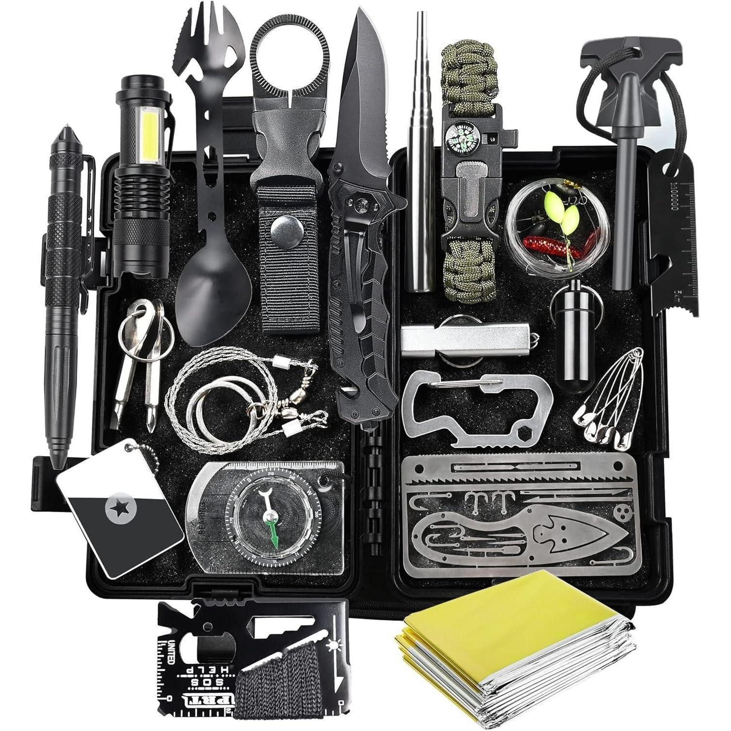 LuxusKollektion Campingstuhl Survival Kit 21 in 1 Notfallset mit Kompass Ta günstig online kaufen