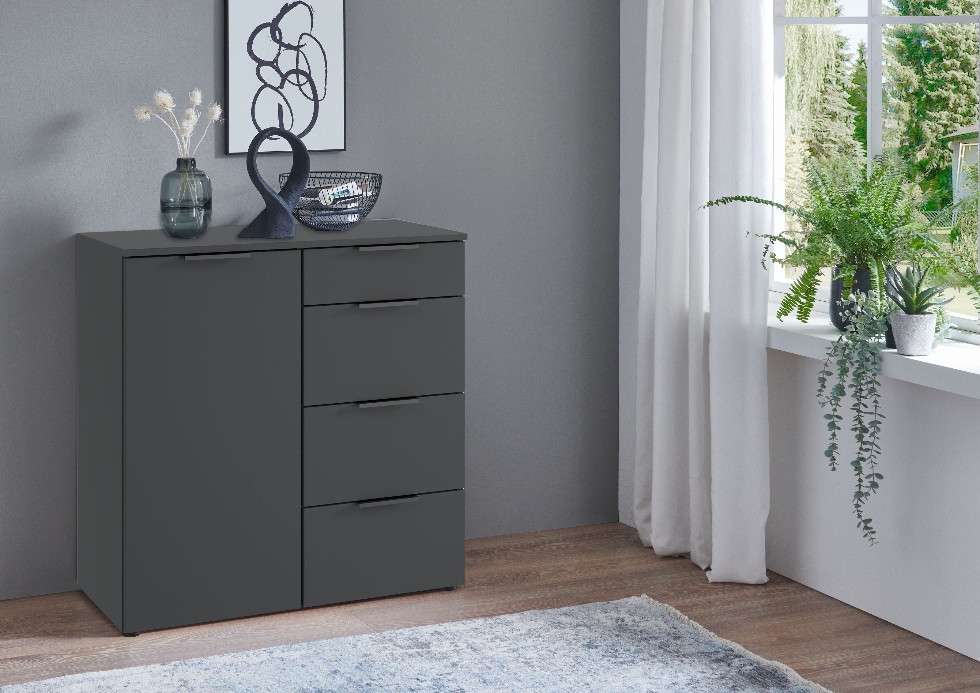 freiraum Kommode OXFORD, in GRAPHIT - 81x84x41cm (BxHxT)