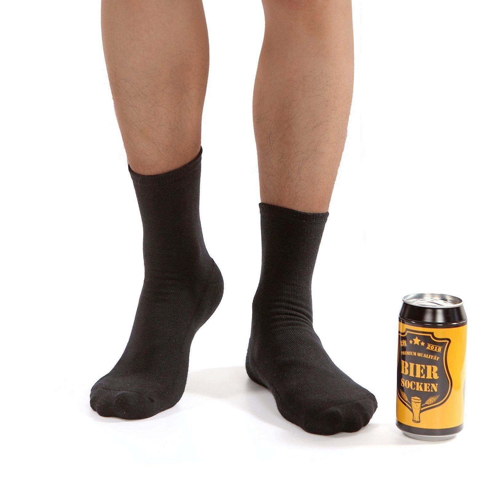 mit Lucadeau Paar) (Dose, Geschenke Edelstahl Spruch Bier Socken Bier für rutschfest, Männer, bring 1 mir 38-44, schwarz Schwarz+Pikass Socken Flaschenöffner, Gr. Geburtstagsgeschenk und