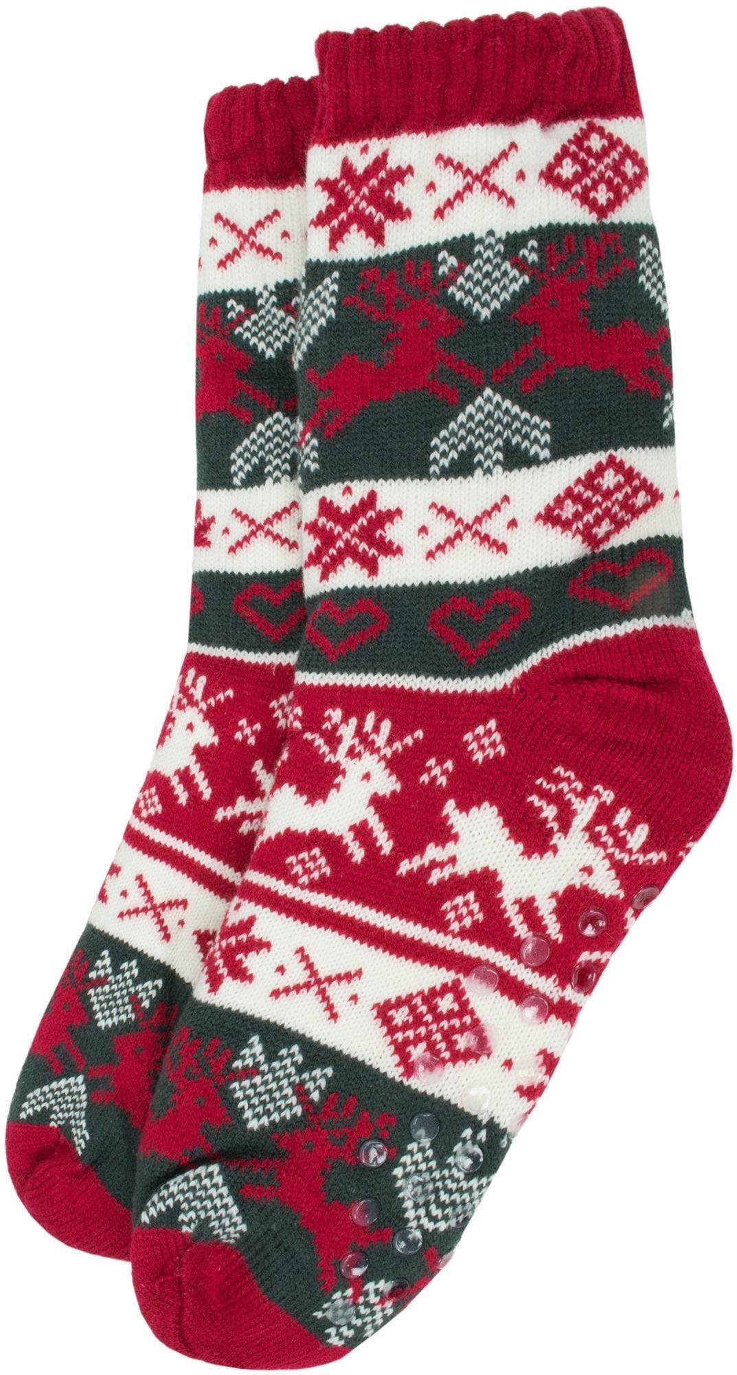 normani ABS-Socken Strick-Kuschelsocken mit Norwegermotiv und ABS (1 Paar) dickes und flauschiges Innenfutter