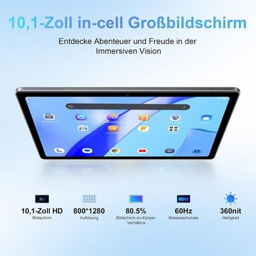 blackview NEUES Tab 10 WiFi, 16(8+8) GB RAM Tablet (10", 256 GB, ‎Android 13, 5G, mit 2TB Erweiterung Octa-Core Gaming Tablet 5G 13MP/5MP Kamera)
