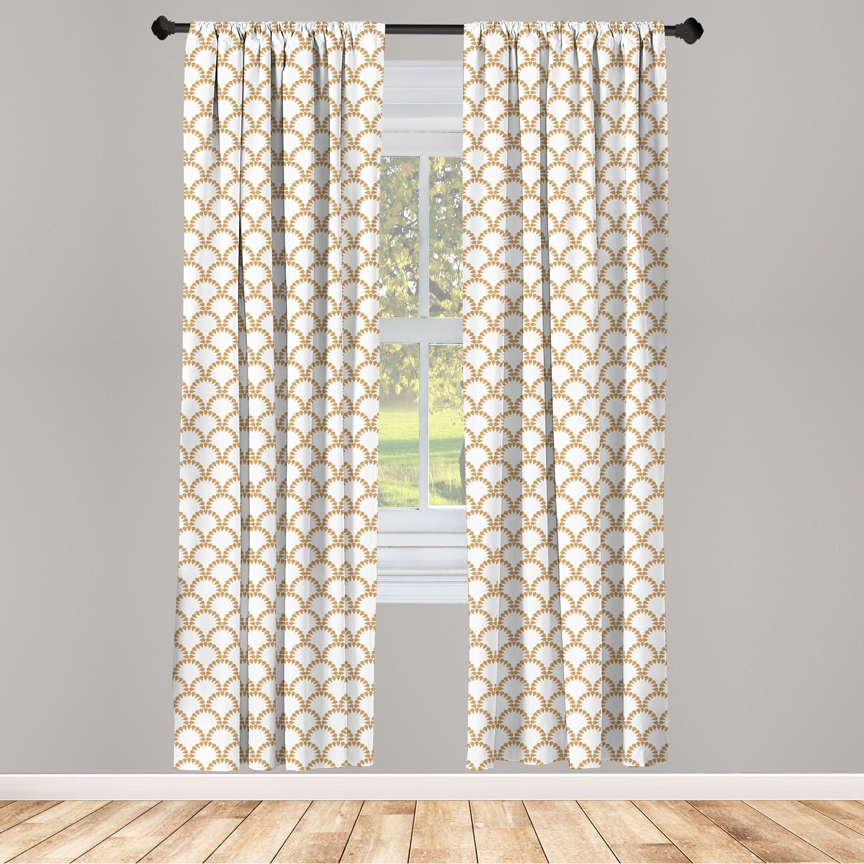 Gardine Vorhang für Wohnzimmer Schlafzimmer Dekor, Abakuhaus, Microfaser, Abstrakt Japanese Style Circular