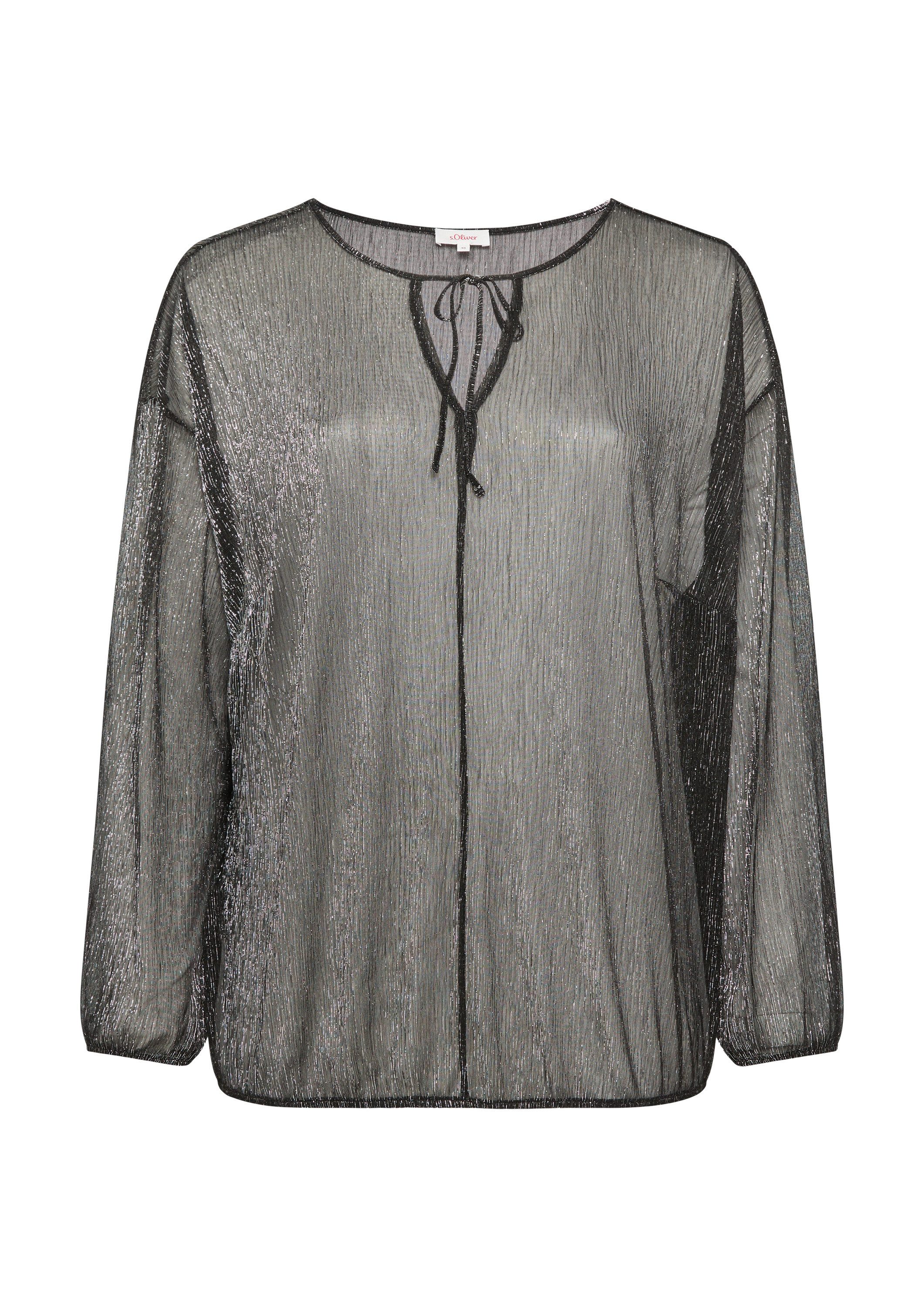 s.Oliver Langarmbluse Bluse Transparente Meshbluse mit günstig online kaufen
