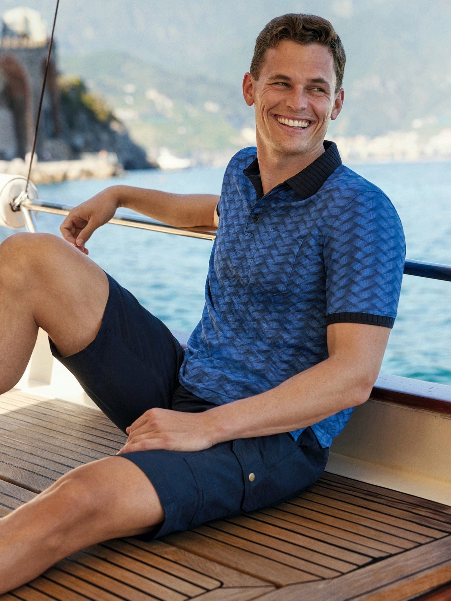 Hajo Poloshirt Pikee-Polo allover bedruckt in stay fresh-Qualität