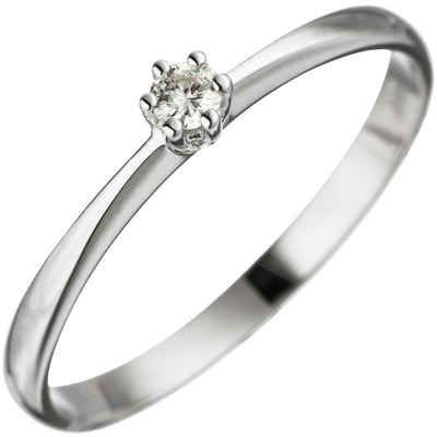Schmuck Krone Verlobungsring Solitär Ring Diamant Brillant der Mitte 585 Gold Weißgold, Gold 585