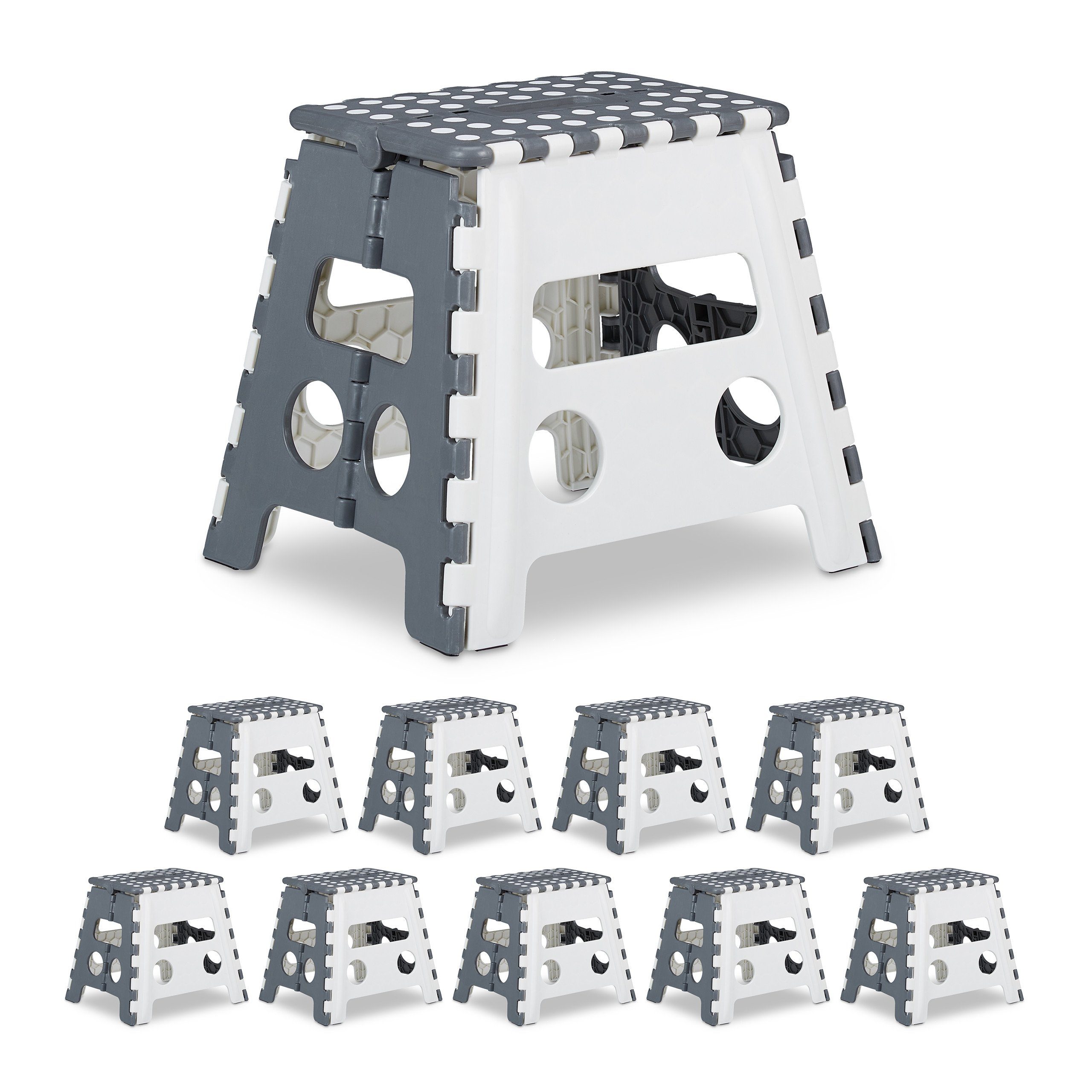 Relaxdays Klappbarer Tritthocker Bambus 2 Stufen Bis 100kg - Natur Fr  Kche, Bad & Kinder Haushaltshocker Bis 100kg
